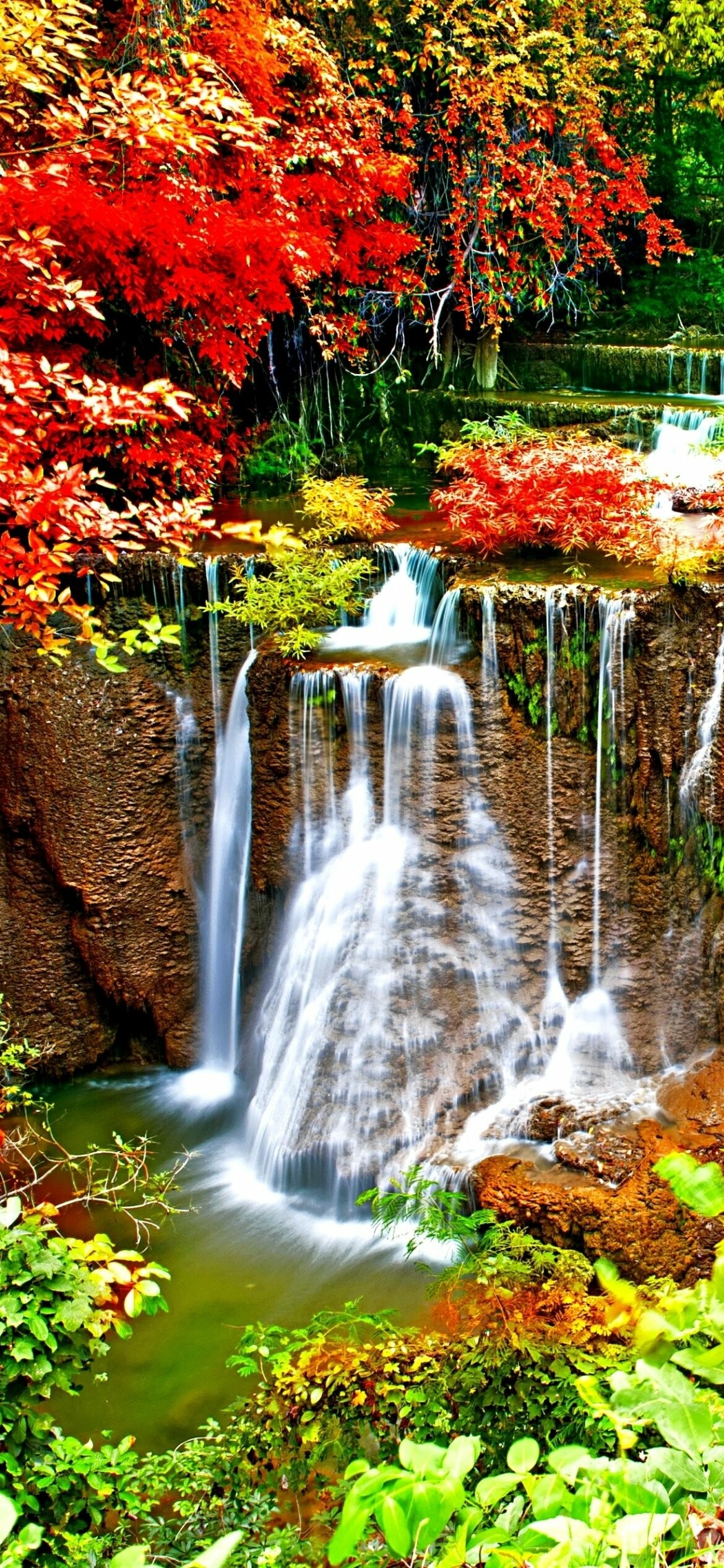 Earth waterfall, Nature's power, Majestic wonder, Breathtaking view, 1170x2540 HD Phone