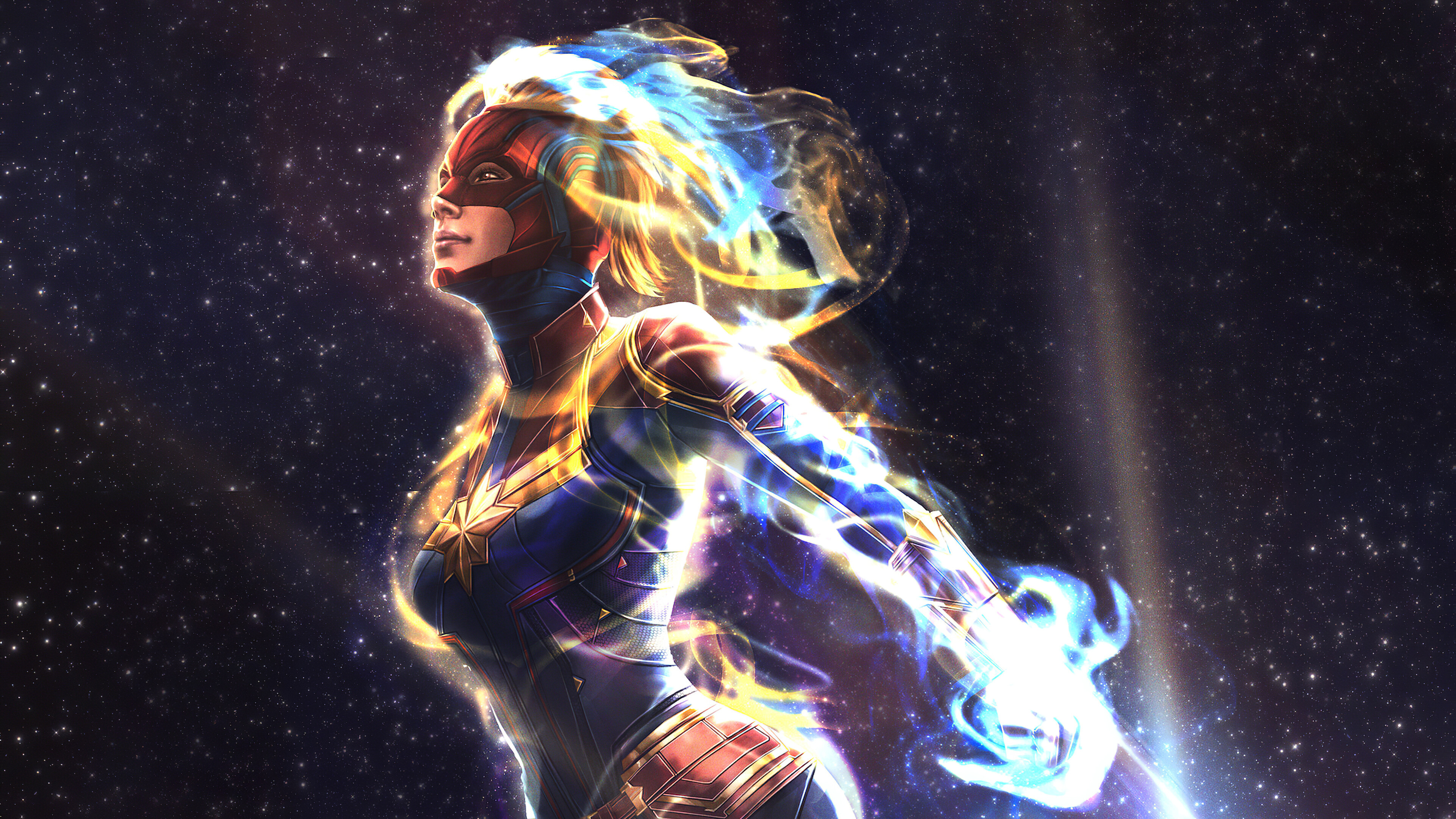 Ms. Marvel, Fly Away, HD Superheroes, Wallpapers, 3840x2160 4K Desktop