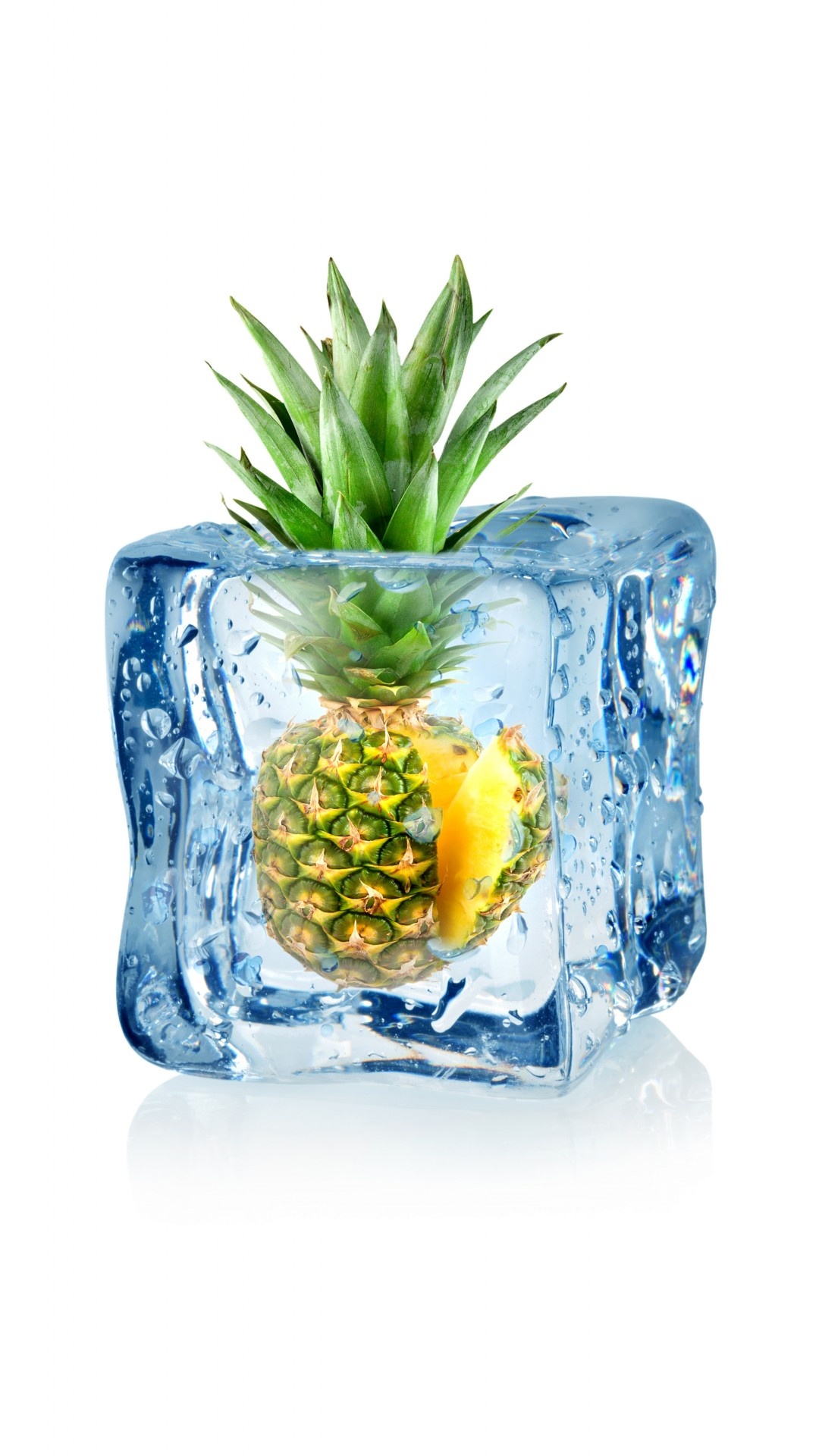 Ice fruit, Pineapple, Food, 5K wallpaper, 1080x1920 Full HD Phone