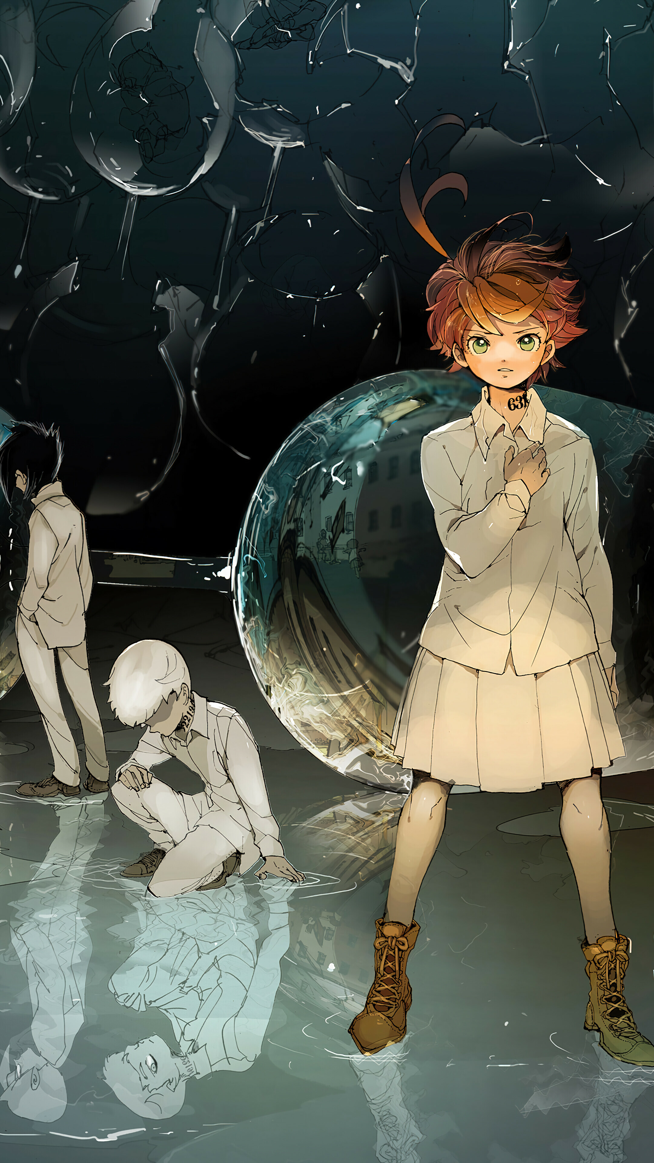 Emma The Promised Neverland wallpaper, 4K resolution, Suspenseful plot, Strong-willed characters, 2160x3840 4K Phone