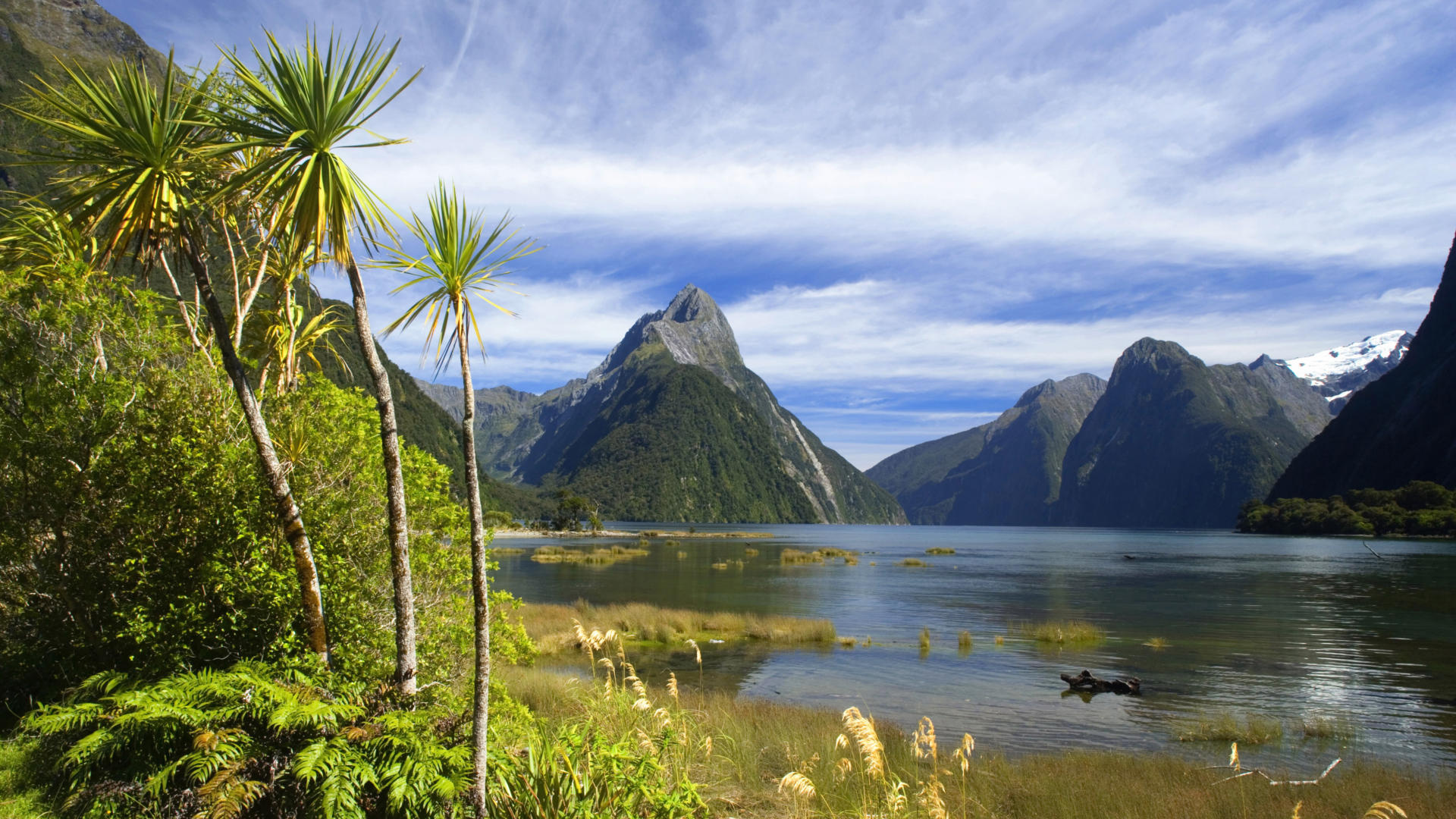 Fjord, New Zealand, Mitre Peak, Enchanting wallpaper, 1920x1080 Full HD Desktop