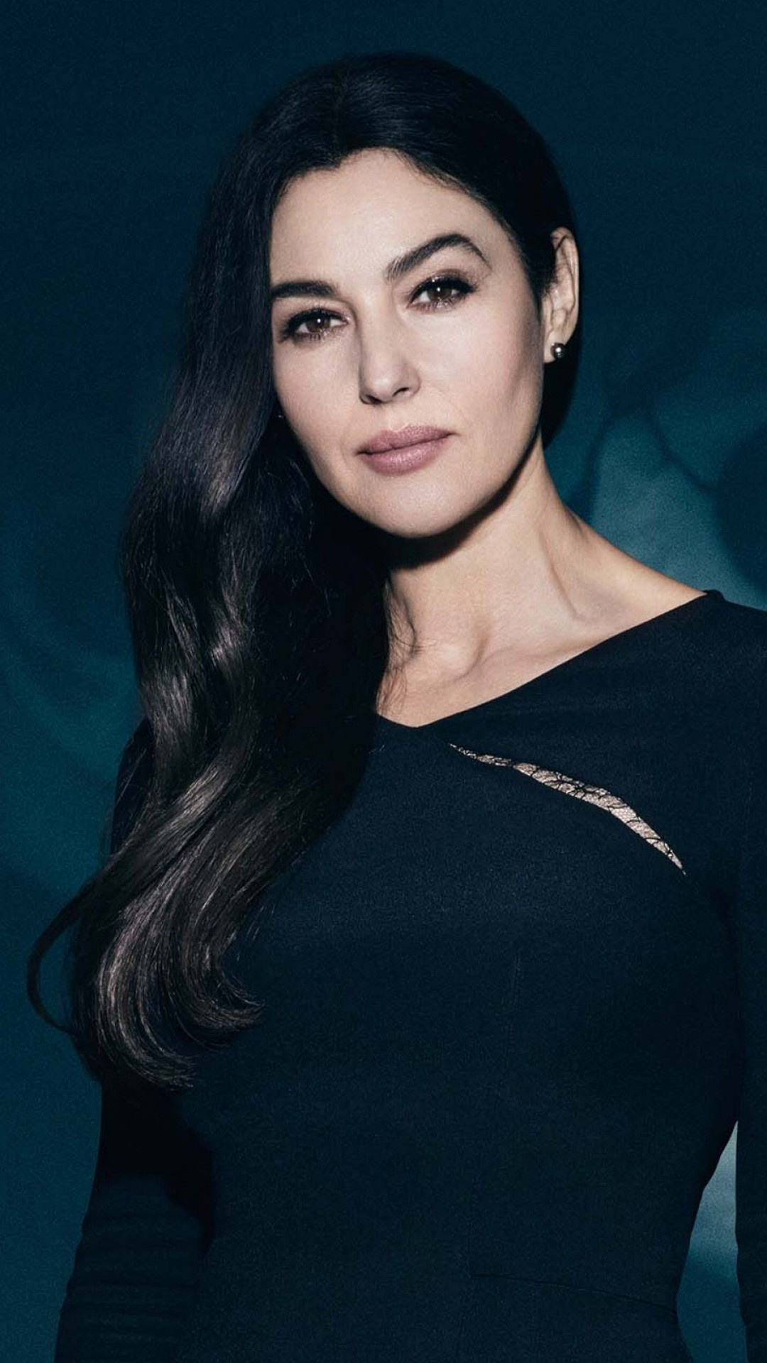 Monica Bellucci, Celebrity beauty, Black dress elegance, Smartphone wallpapers, 1080x1920 Full HD Phone