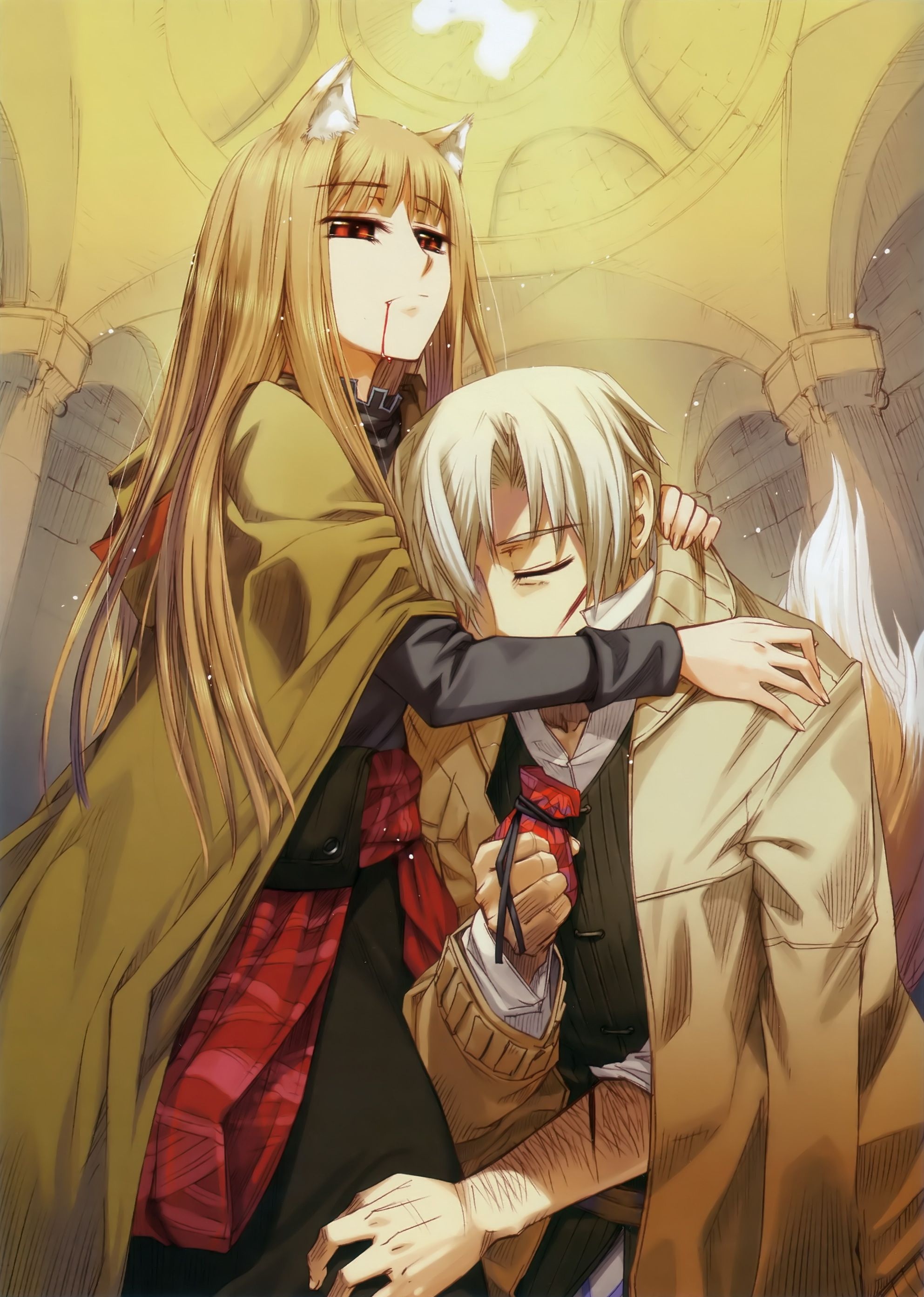 Spice and Wolf, Isuna Hasekura, Anime and light novel, Medeval European setting, 1990x2790 HD Phone