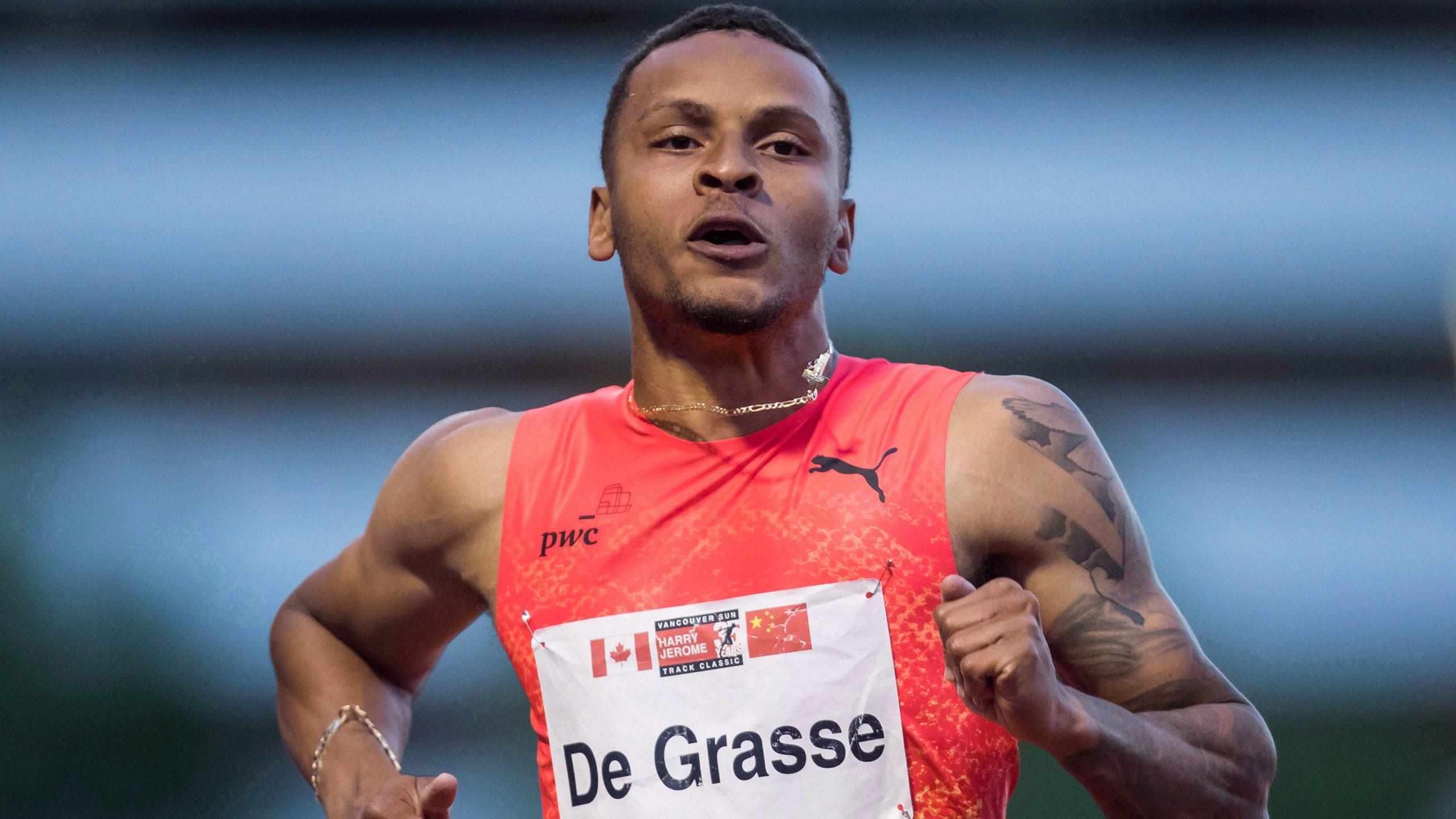 Andre De Grasse, Track and field worlds, Canadian sprinter, Bronze medal, 2560x1440 HD Desktop