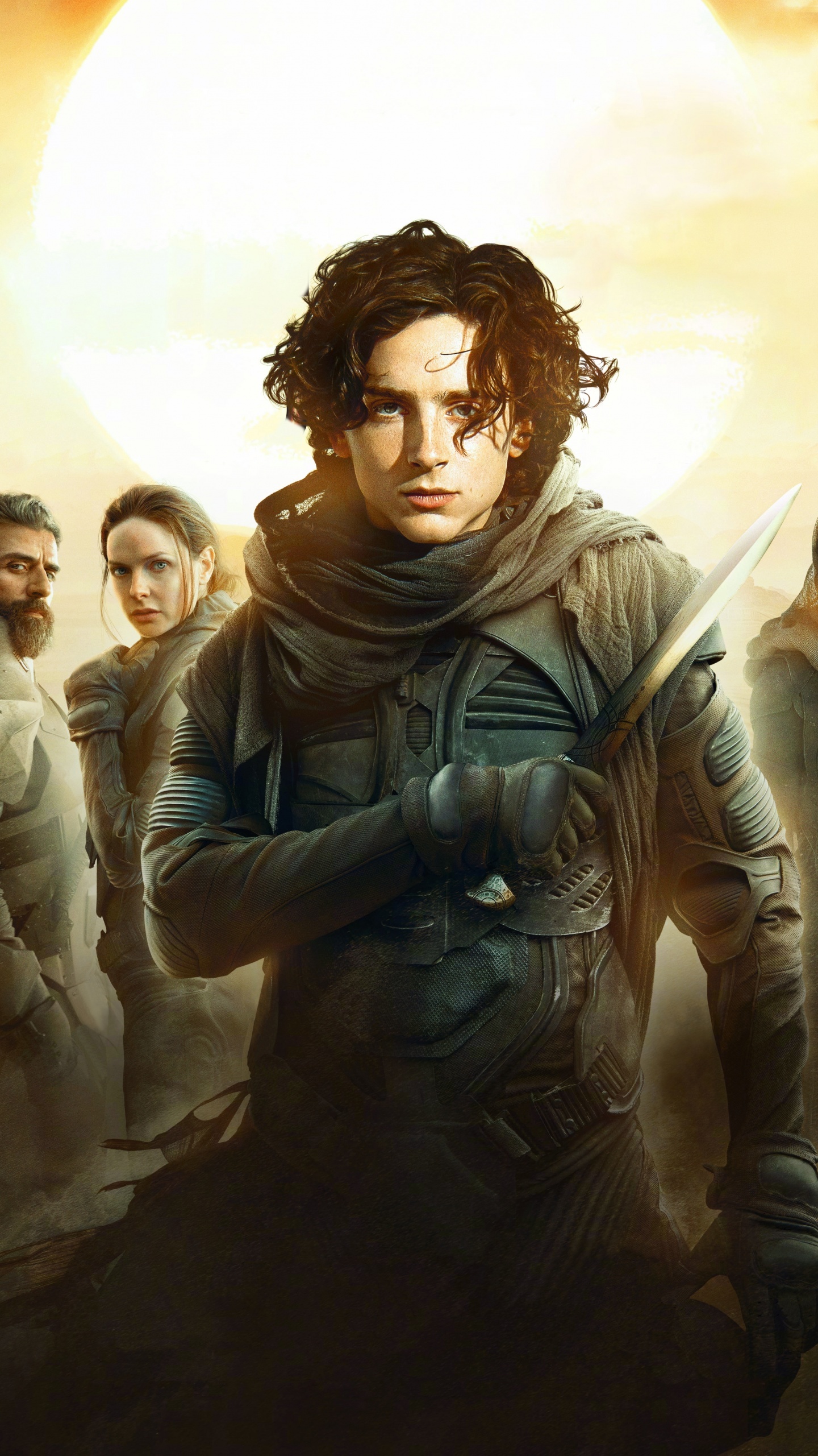 Timothee Chalamet, Dune 2021, Javier Bardem, Josh Brolin, 1440x2560 HD Phone