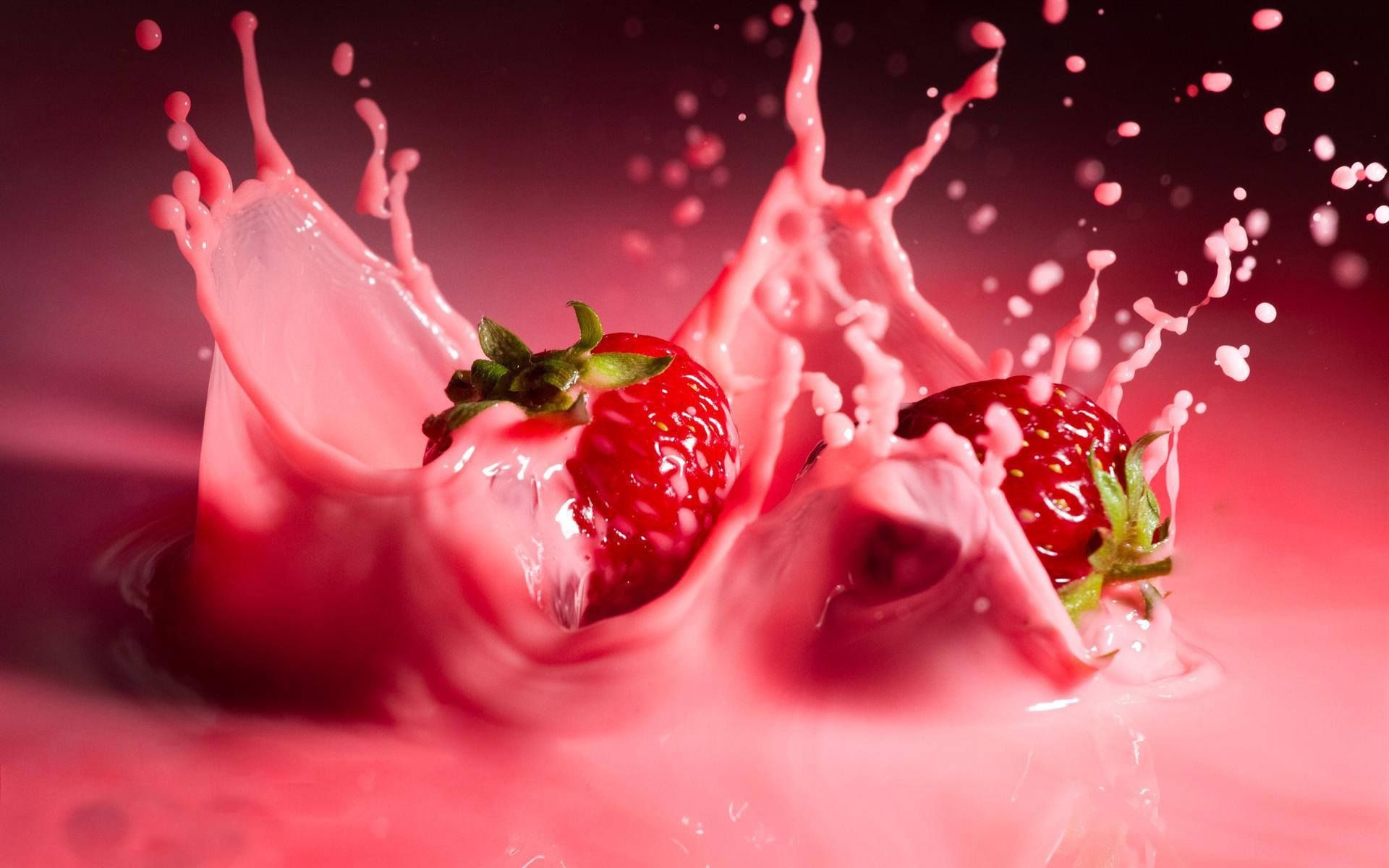 Yogurt and strawberries, Creamy goodness, Appetizing, Food wallpaper, 1920x1200 HD Desktop