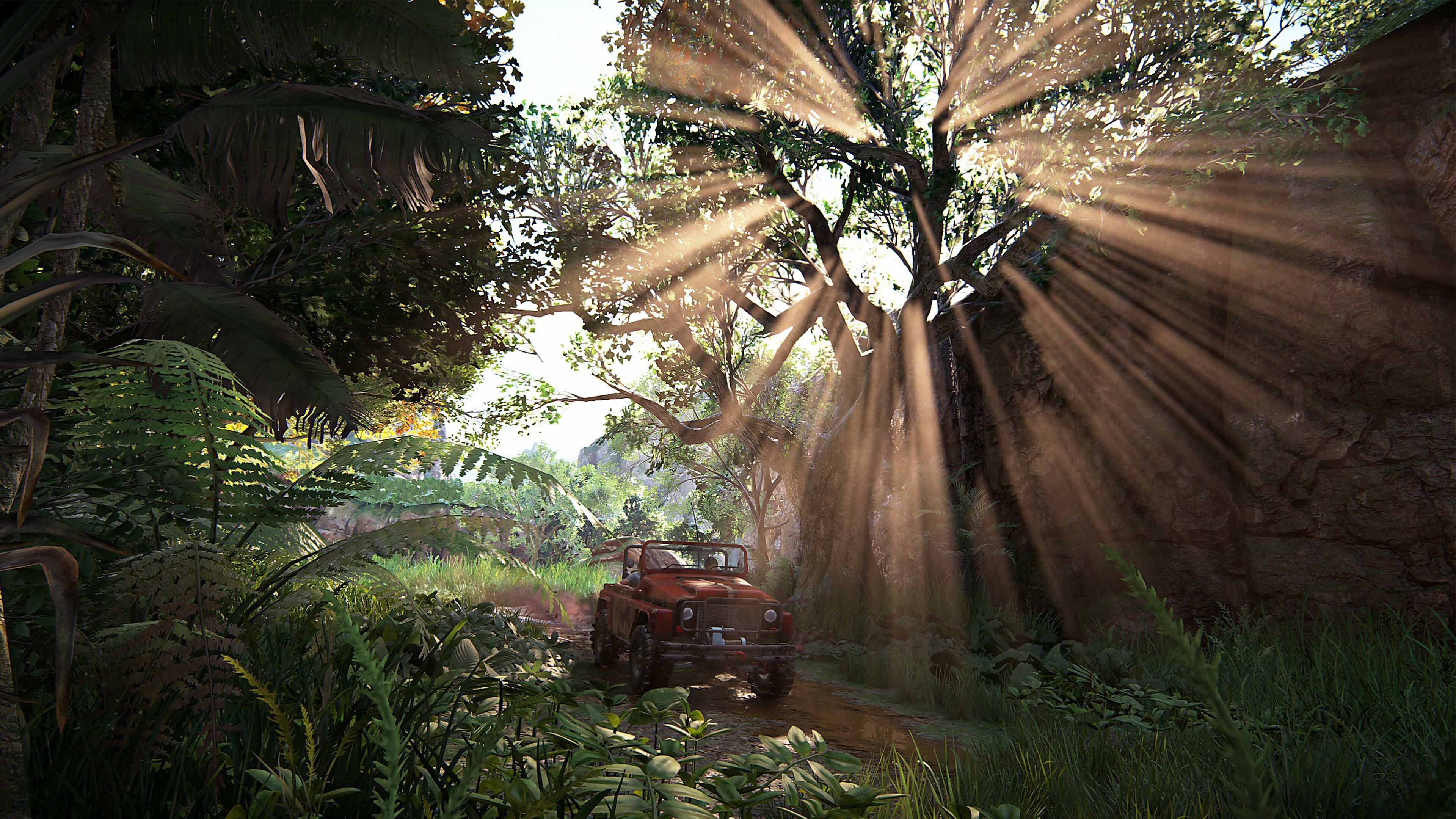 Uncharted, Adventurous treasure hunt, Ancient ruins, Heart-pounding action, 3840x2160 4K Desktop