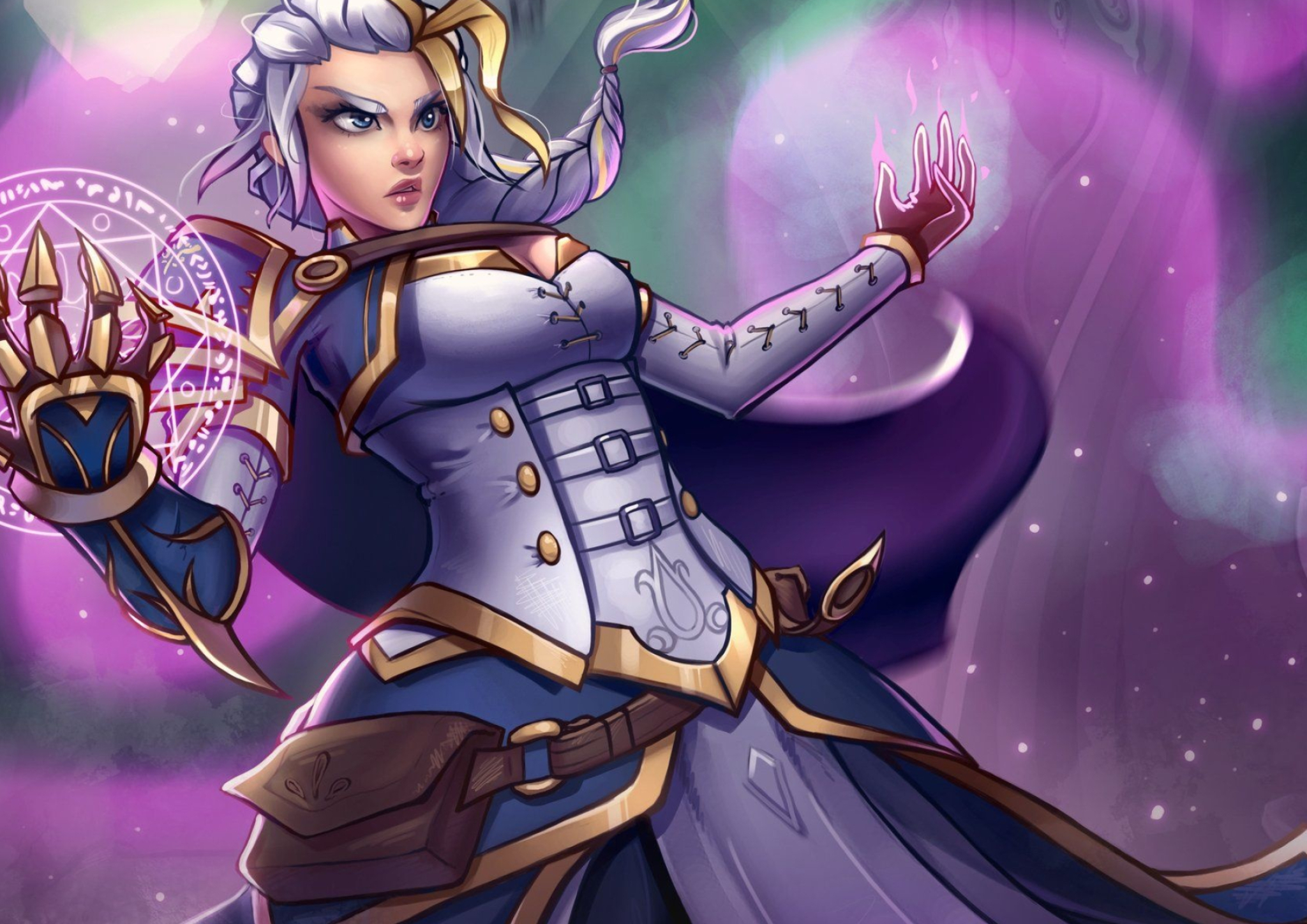 Jaina Proudmoore, Artistic depiction, Warcraft heroine, Creative design, 2050x1450 HD Desktop