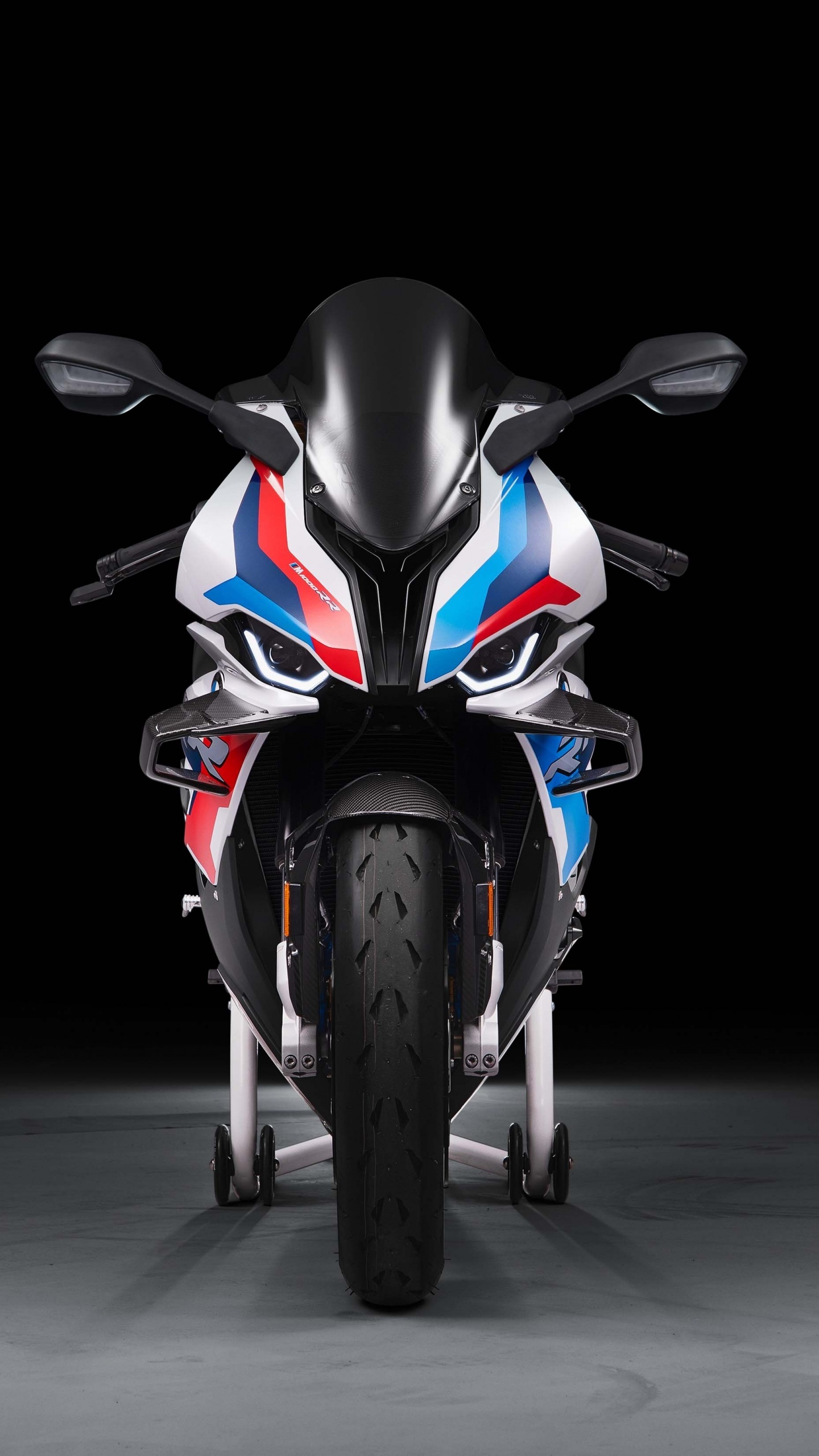 BMW M 1000 RR, 2021 superbikes, Black background, 1440x2560 HD Phone