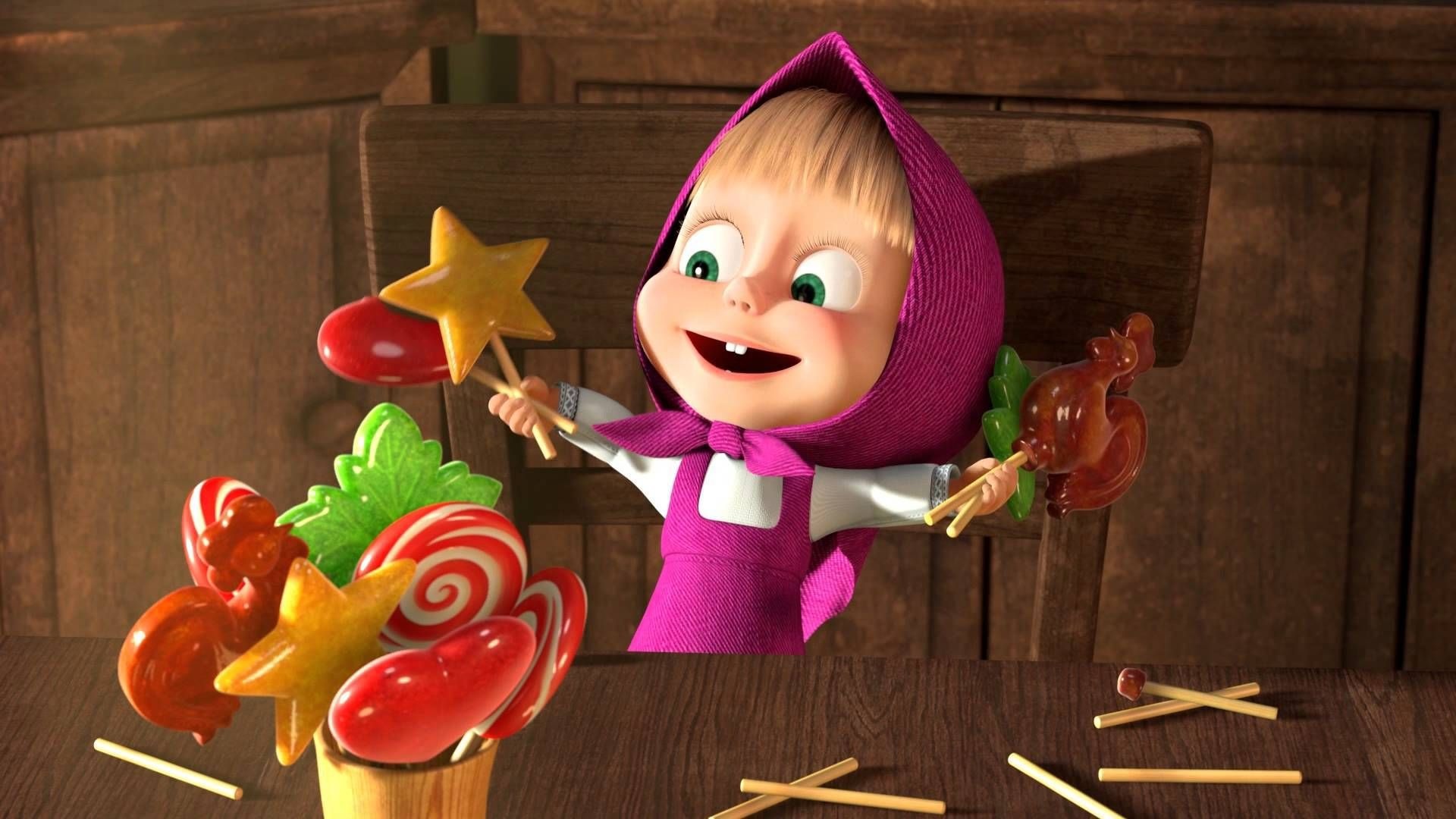 Masha and the Bear, Cartoon wallpaper, Peepsburgh, 1920x1080 Full HD Desktop