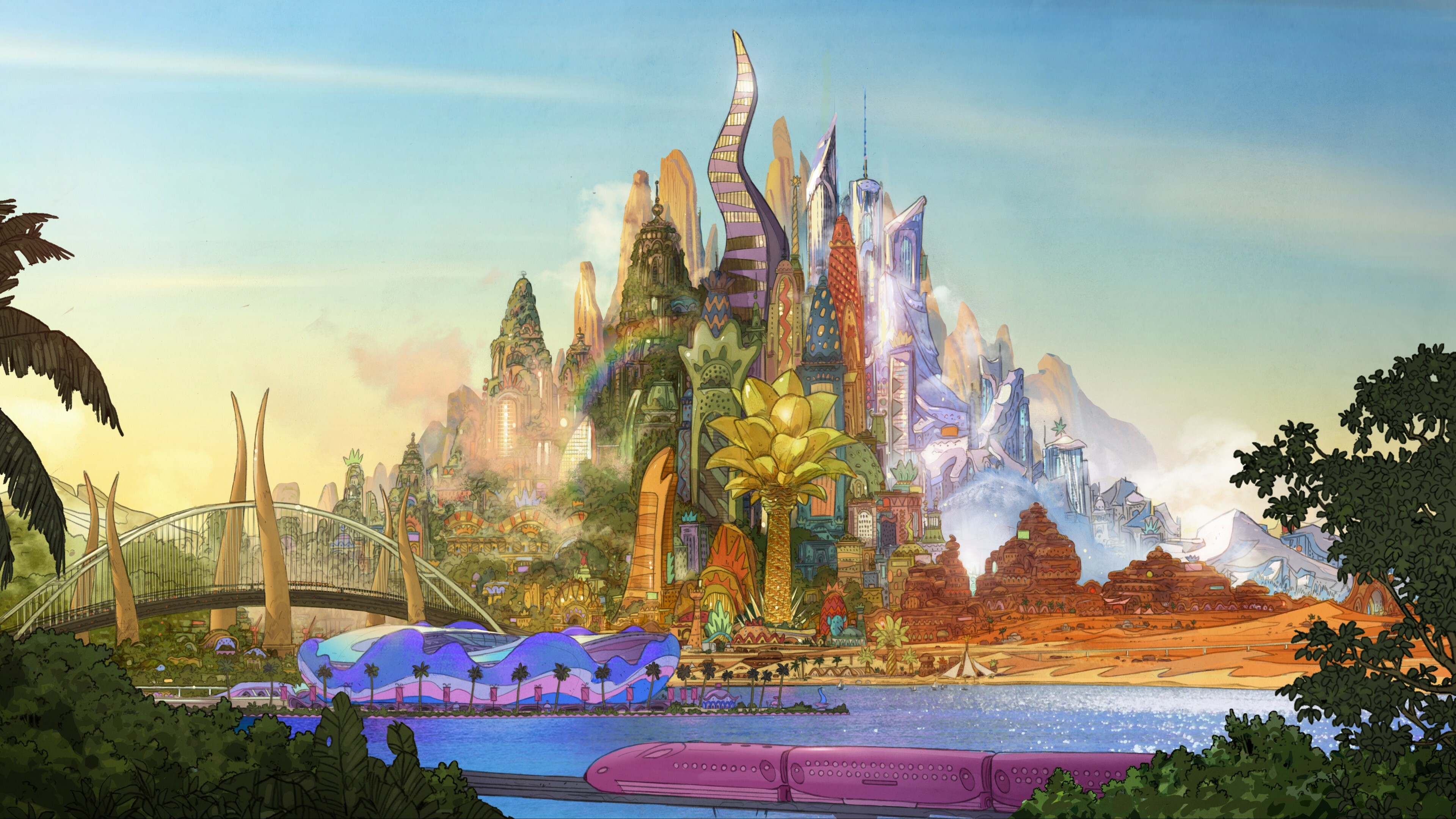 Zootopia concept art, Laptop wallpaper, Digital illustration, Zeeoii, 3840x2160 4K Desktop