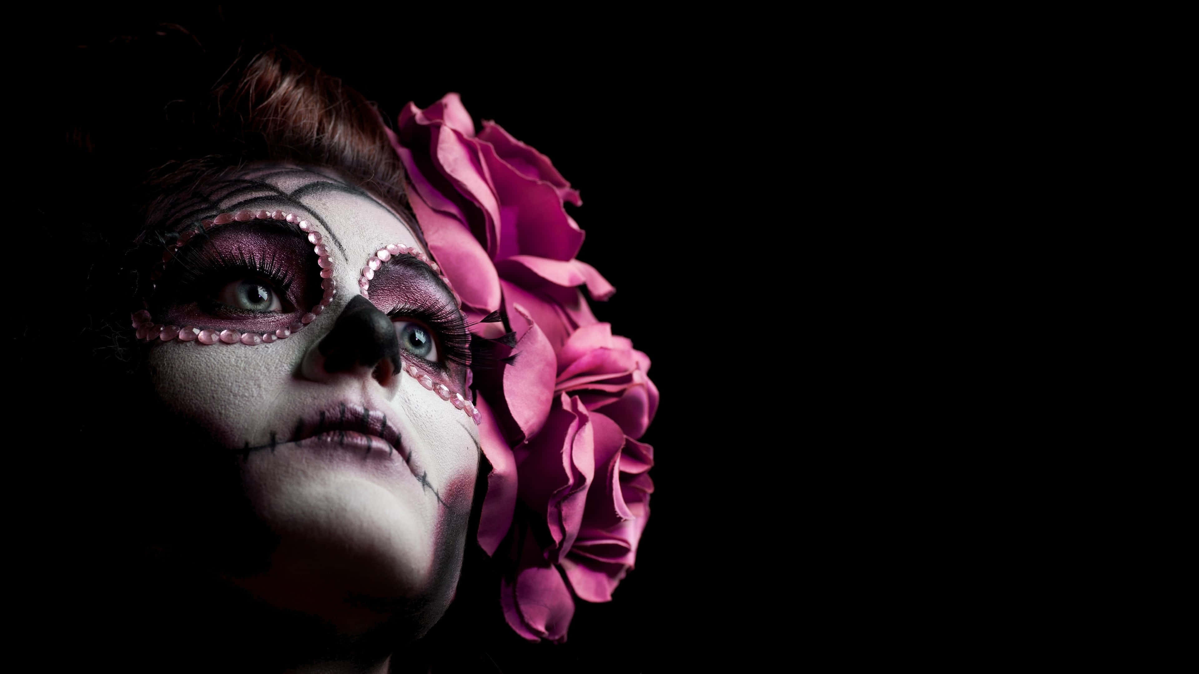 Sugar skull makeup, Bold and vibrant, 3840x2160 4K Desktop