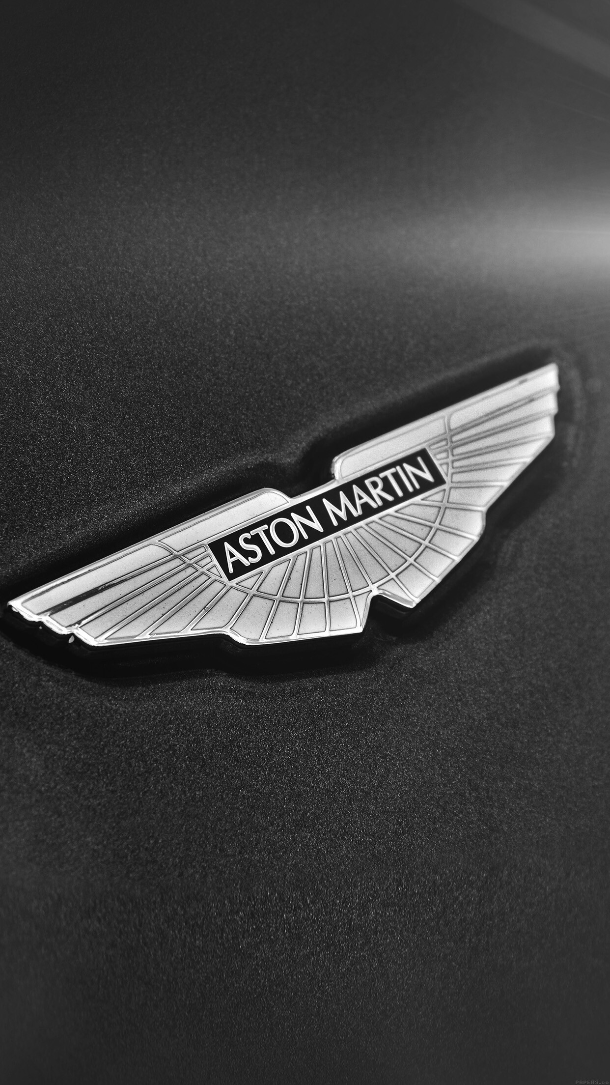 Aston Martin Logo, Car, BW, Dark, 1250x2210 HD Phone