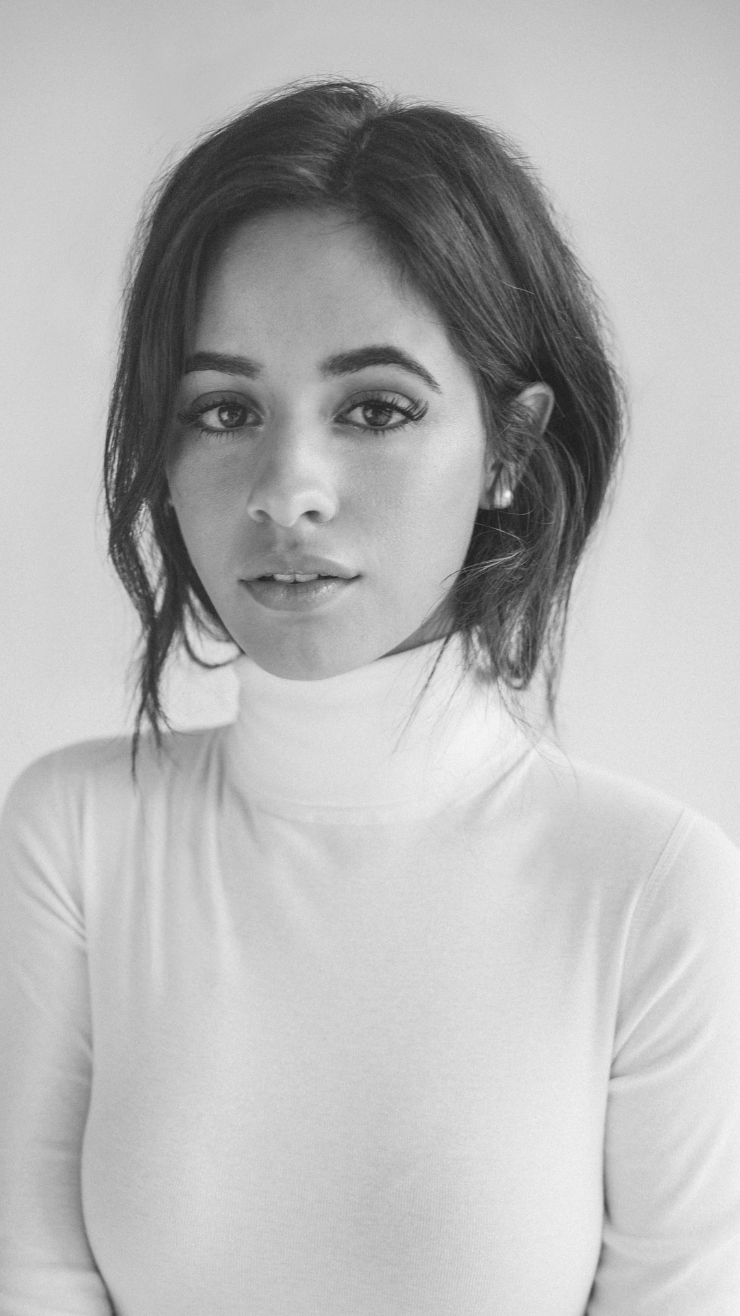 Camila cabello monochrome wallpaper, High-definition visuals, Stunning backgrounds, Captivating photos, 1080x1920 Full HD Phone