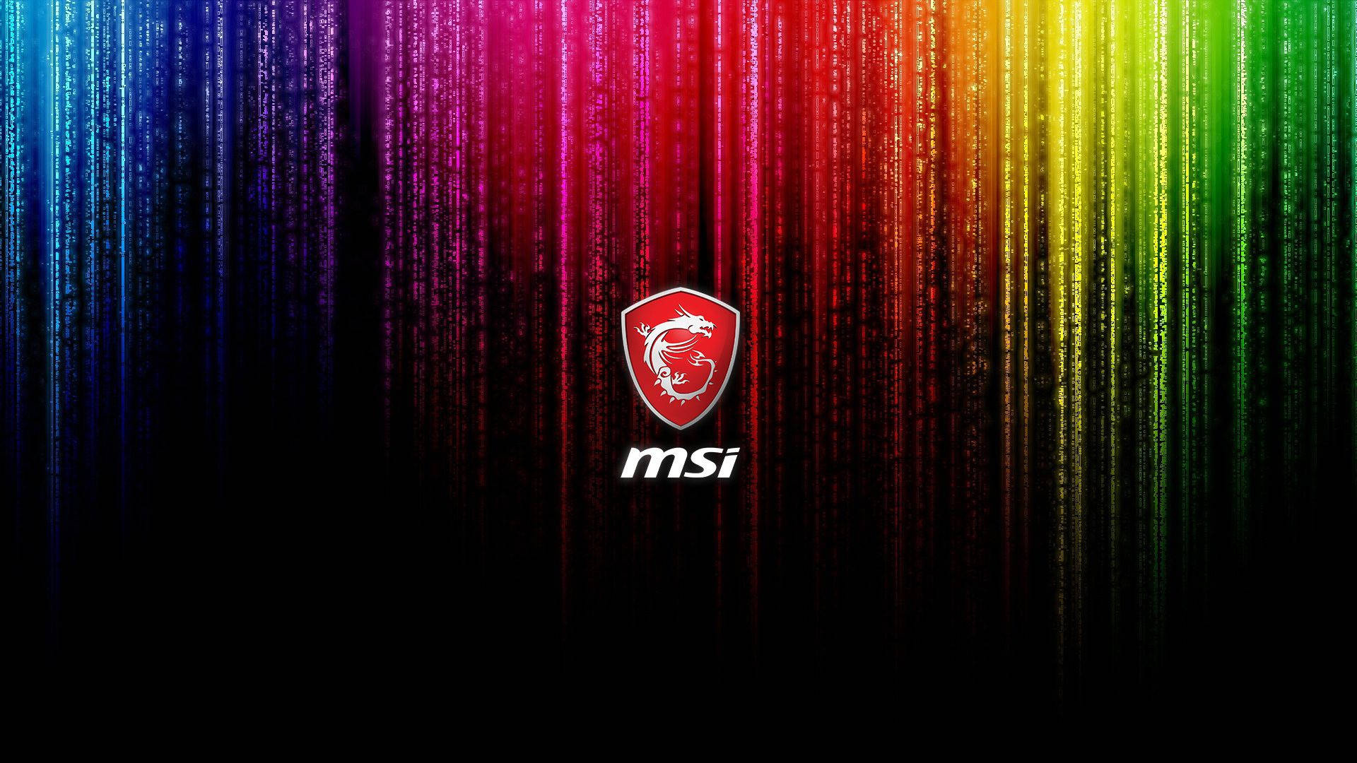 MSI Gaming dragon shield, msi, rainbow digital rain, Full HD Desktop wallpaper