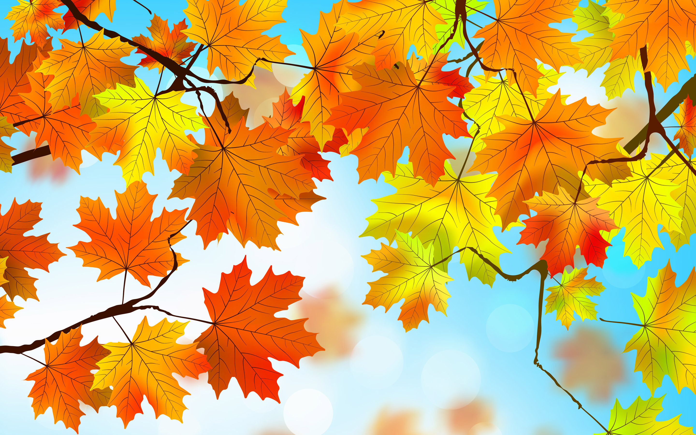 Autumn leaves, HD wallpapers, Seasonal colors, Nature's beauty, 2880x1800 HD Desktop