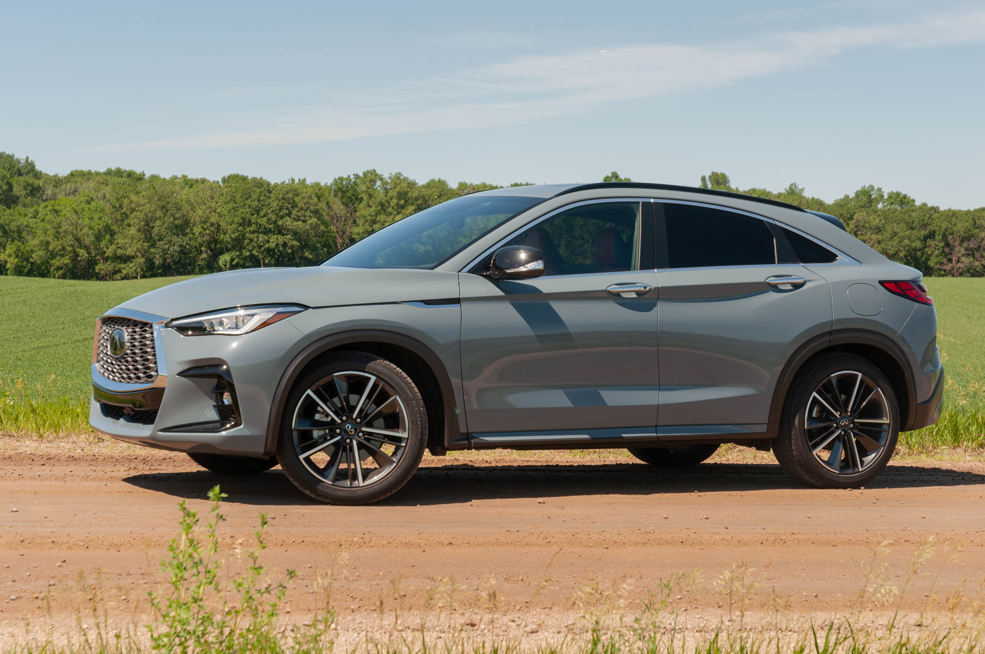 Infiniti QX55, Color liquid platinum, Front three-quarter, Luxury crossover, 1920x1280 HD Desktop