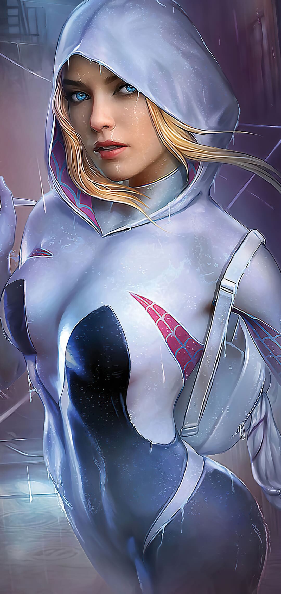 Gwen Stacy, Striking wallpapers, Dynamic poses, Memorable moments, 1080x2280 HD Phone