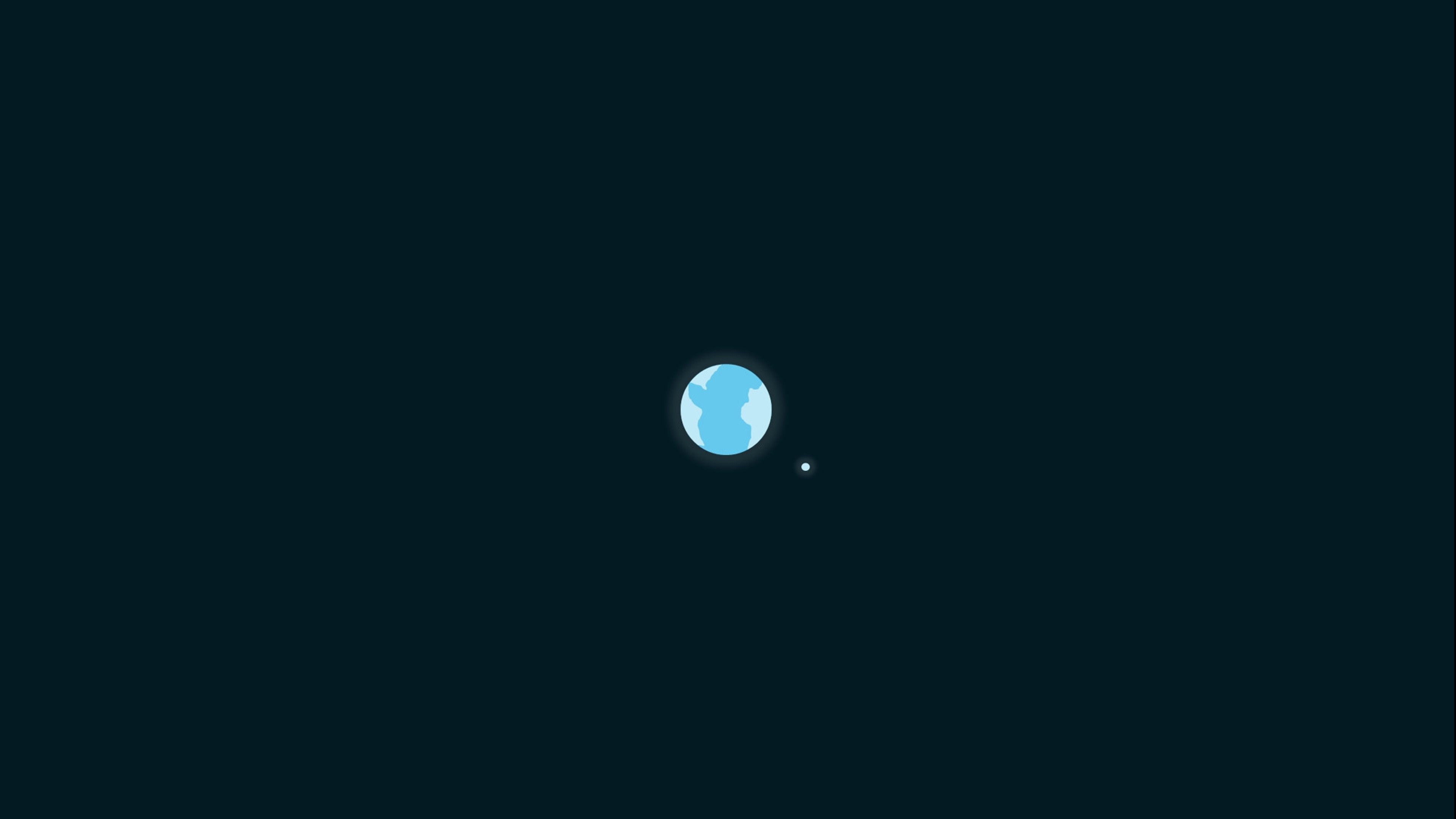 Earth and Moon, Simple Wallpaper, 3840x2160 4K Desktop