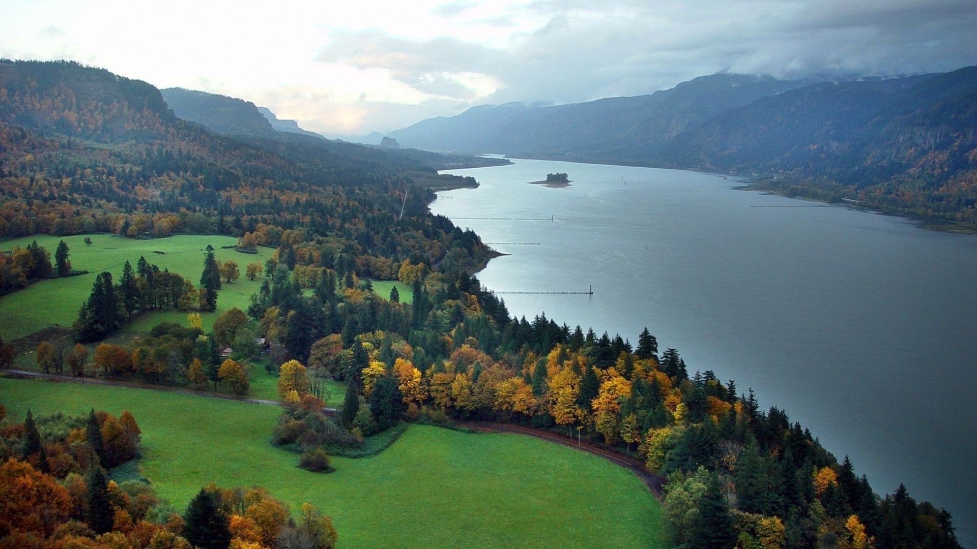 Columbia River Gorge, 4K HD wallpapers, Backgrounds, 1920x1080 Full HD Desktop
