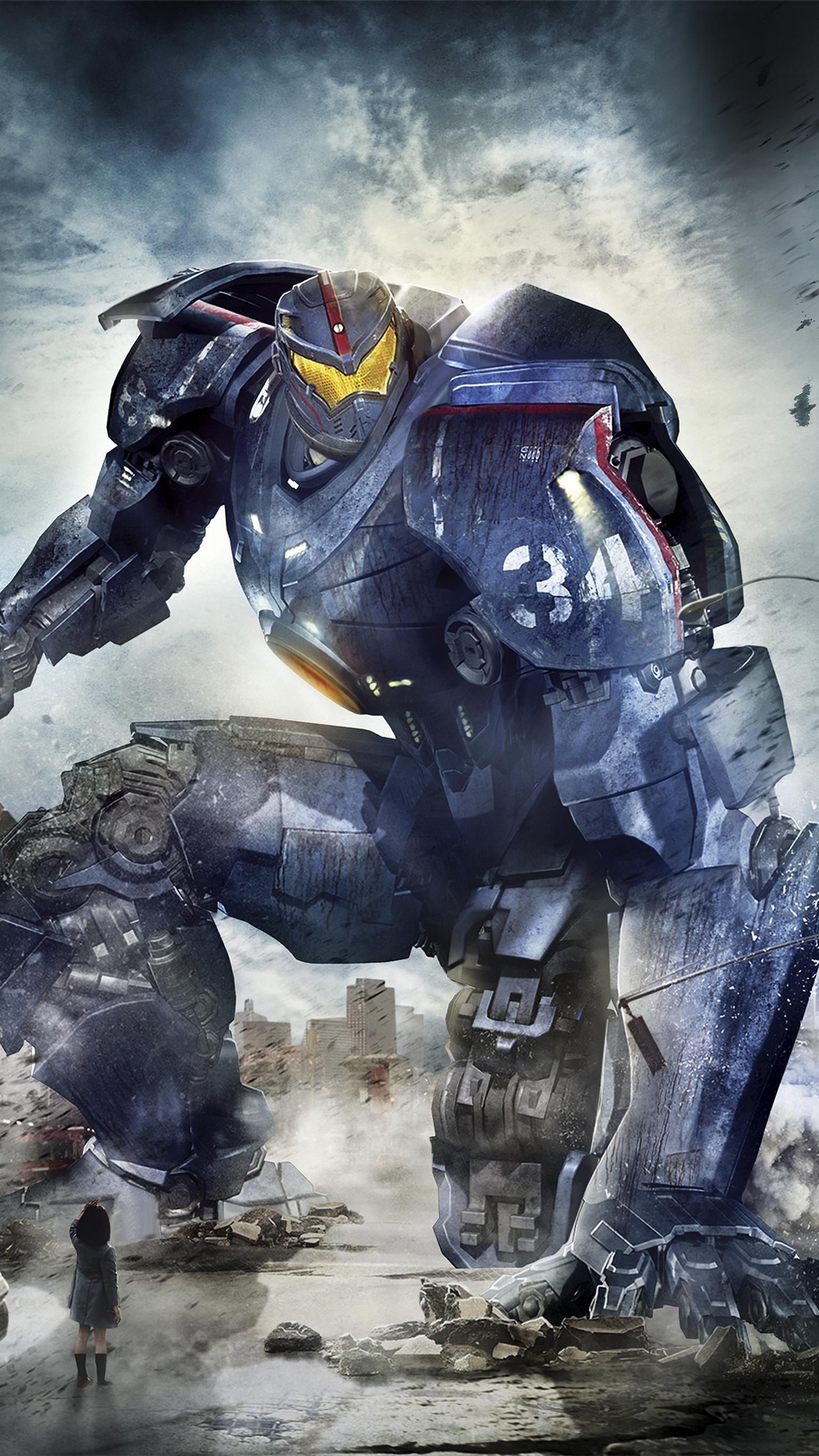 Pacific Rim, Jaeger art, Gipsy Danger, Epic robot fight, 1540x2740 HD Phone