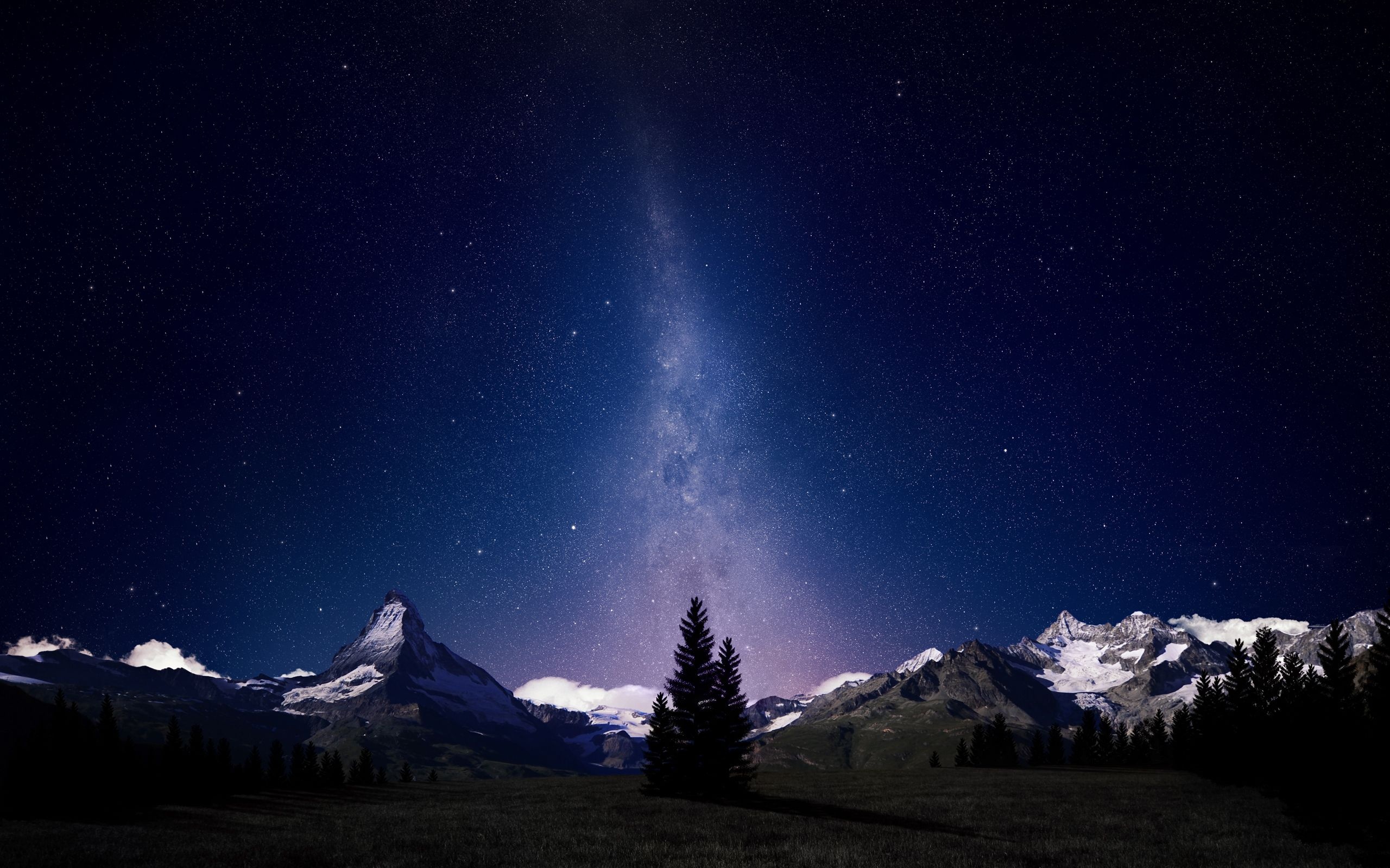 Swiss Alps, Mountain Night Wallpaper, 2560x1600 HD Desktop