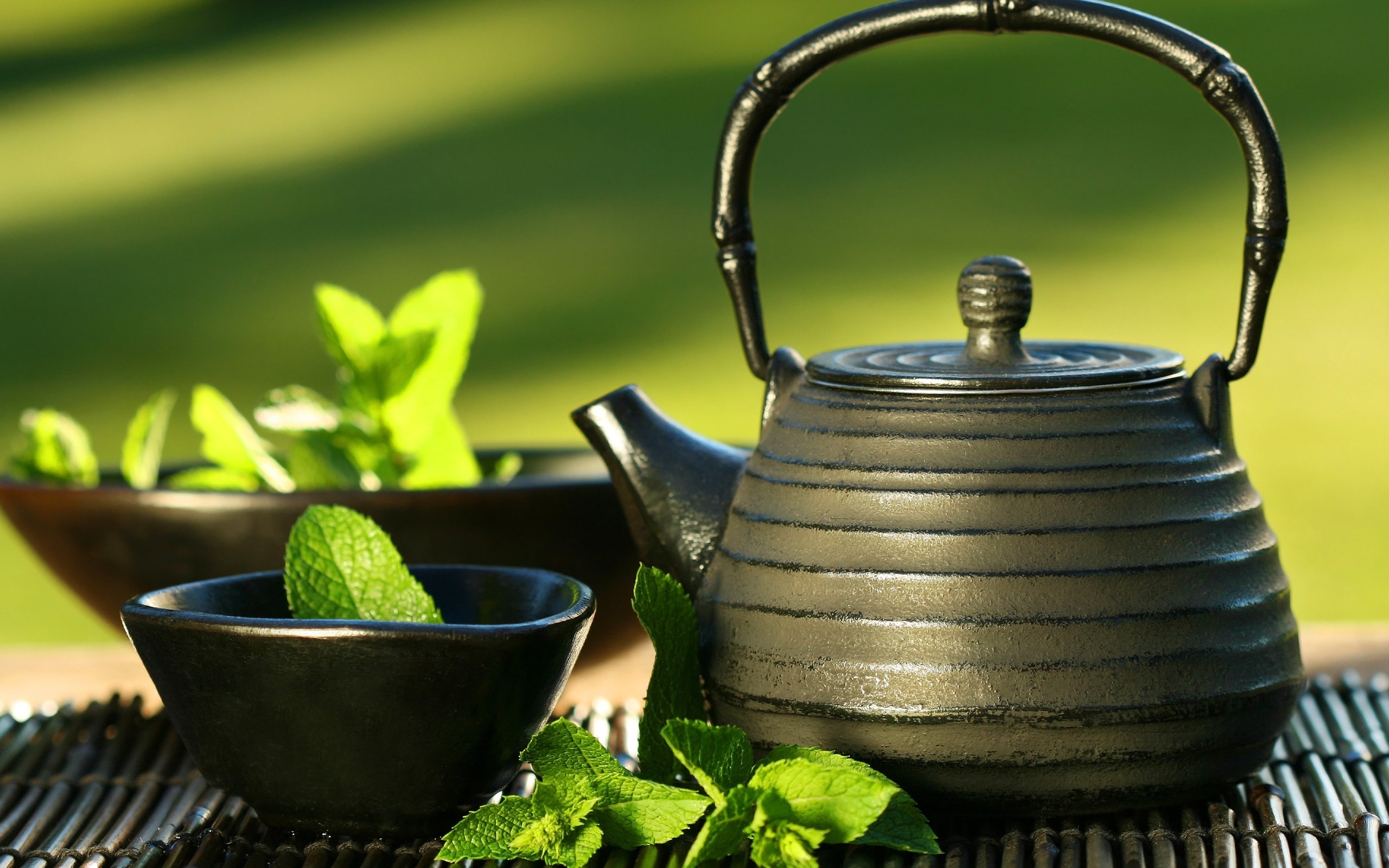 Mint tea, Teapots Wallpaper, 2560x1600 HD Desktop