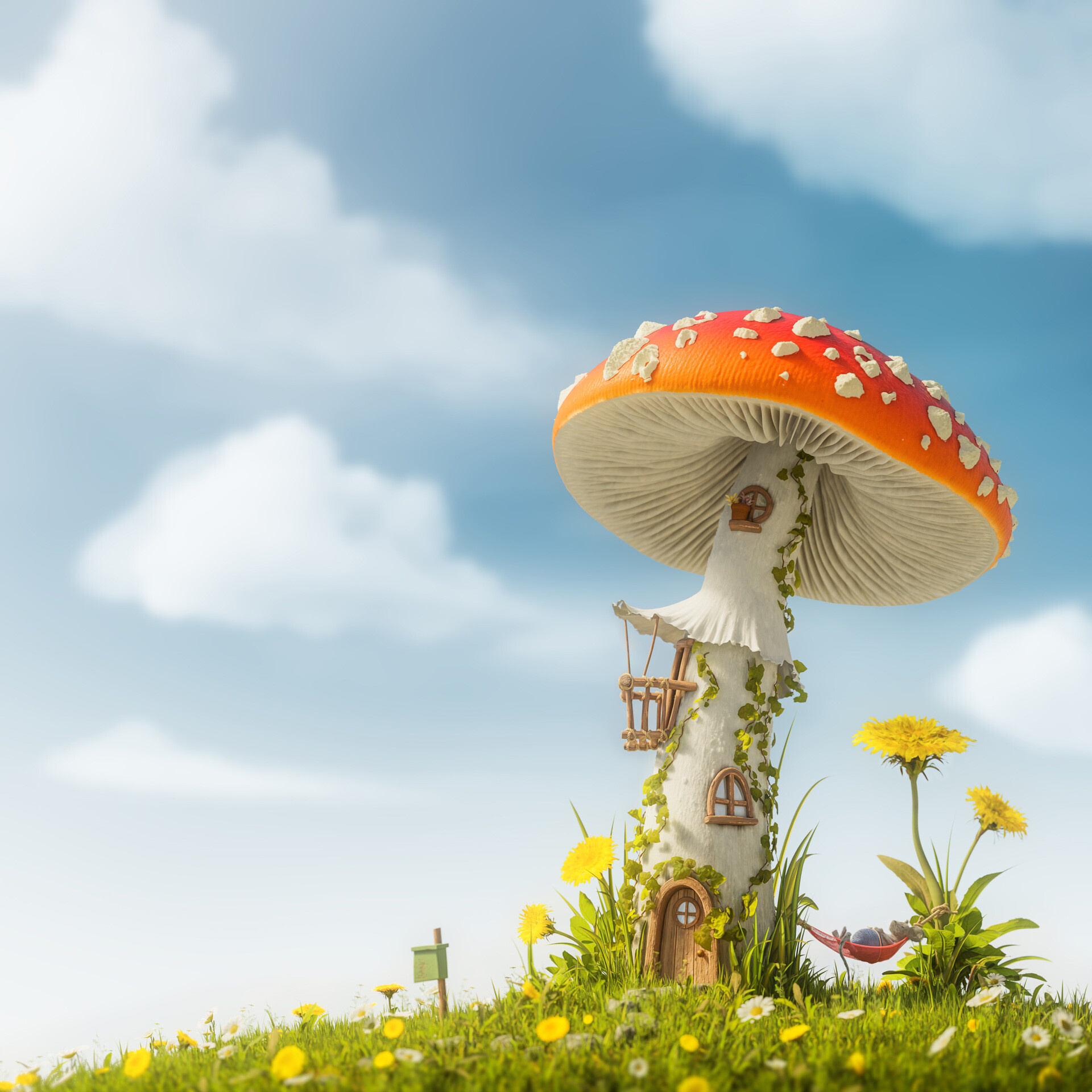 Amanita, Nature, Gurra, Tiny house, 1920x1920 HD Phone