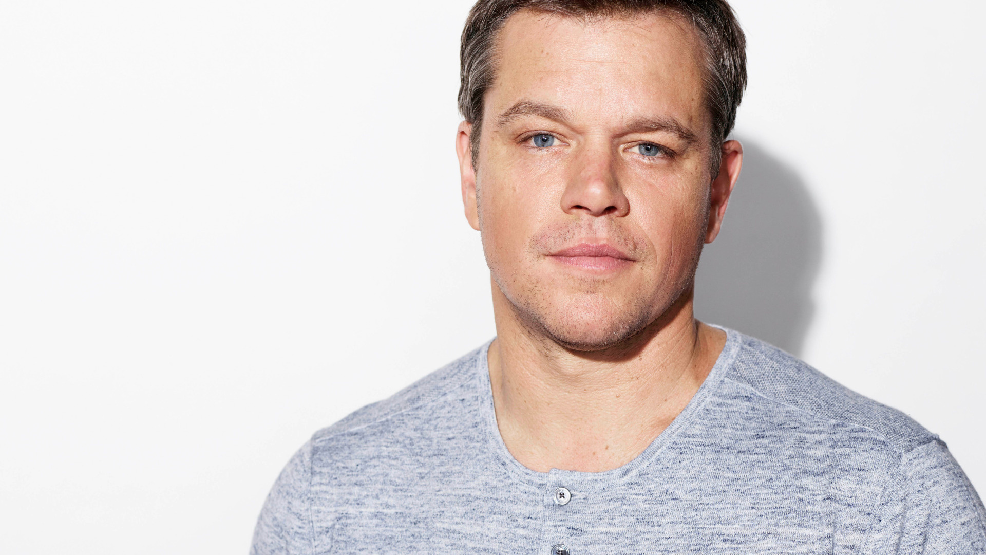 Matt Damon, Actor, Matt Damon portrait, Men's T-shirt, 1920x1080 Full HD Desktop