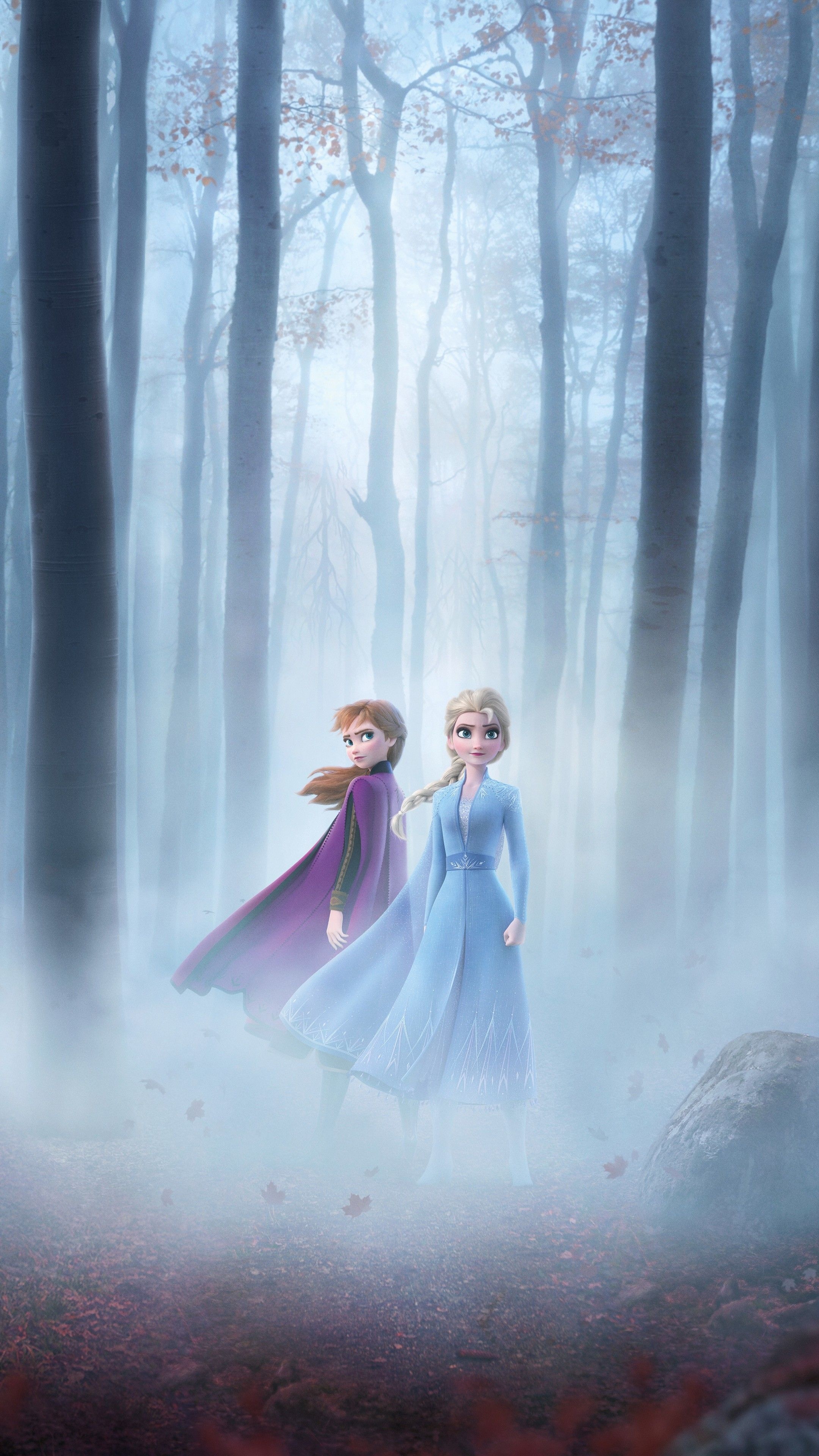 Elsa, Anna, Enchanted Forest, 4K Phone wallpaper