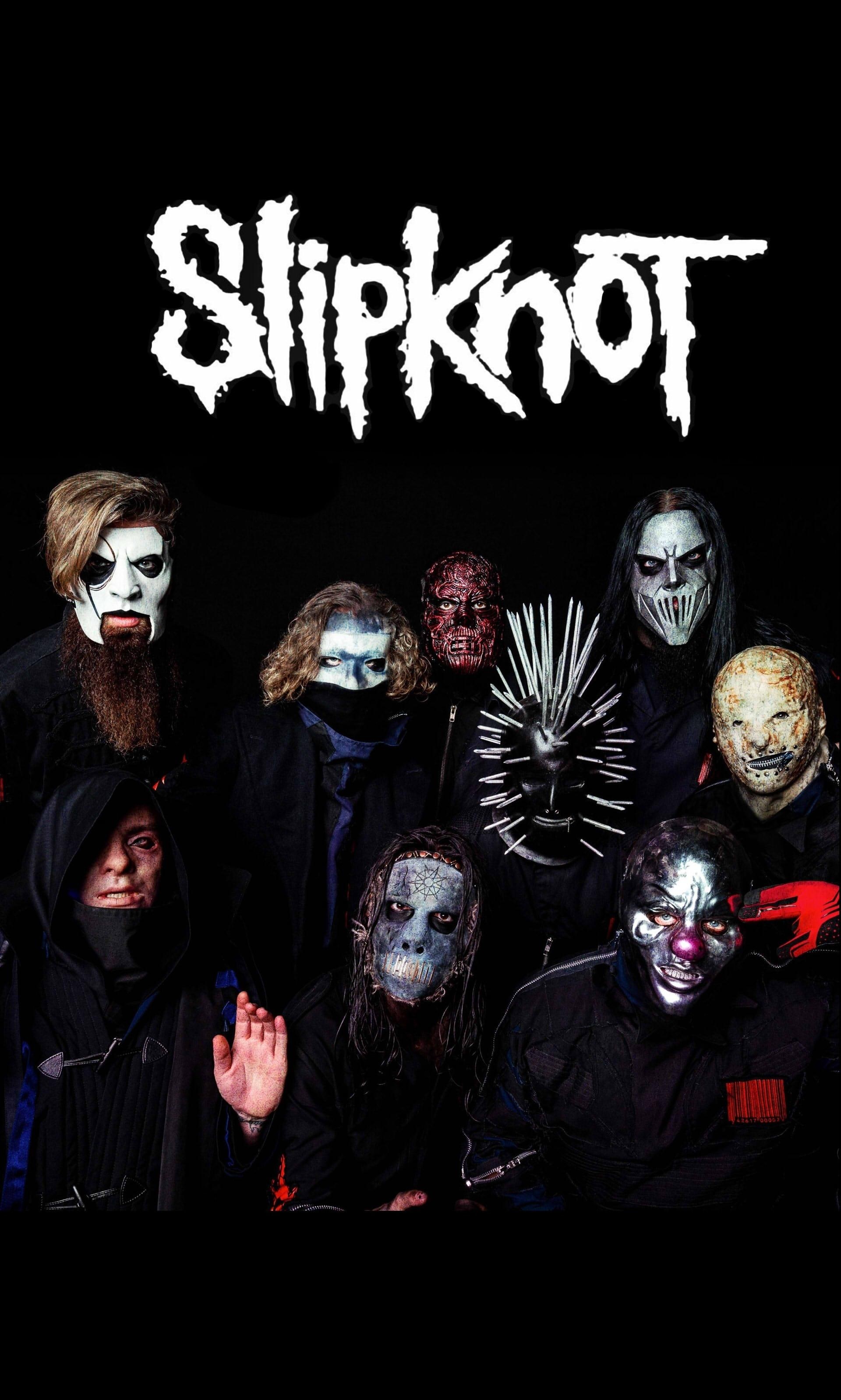 Slipknot band members, white Slipknot logo, Slipknot masks, HD Phone wallpaper