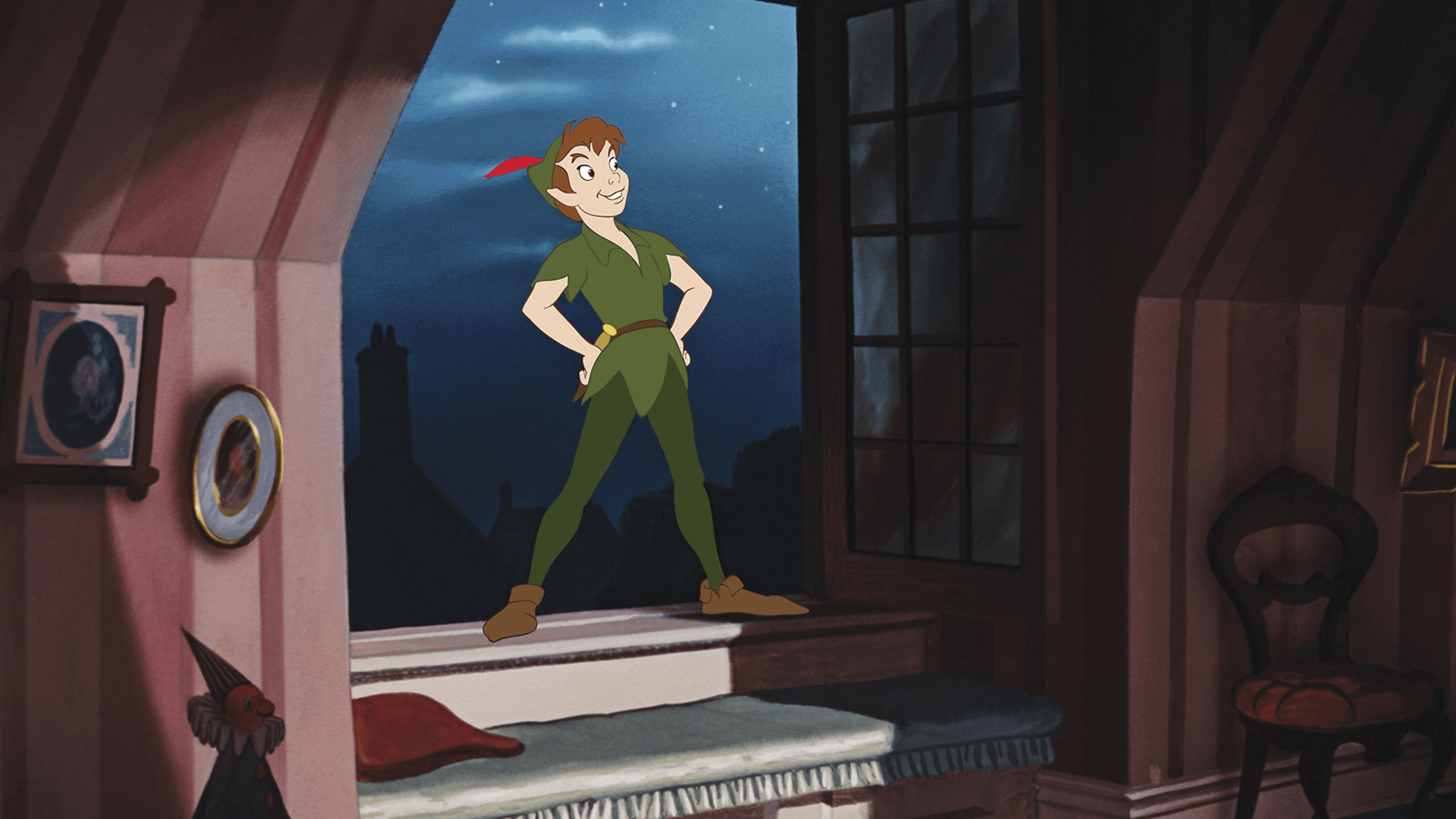 Peter Pan, Darling nursery window, Starlit night sky, HD Desktop wallpaper