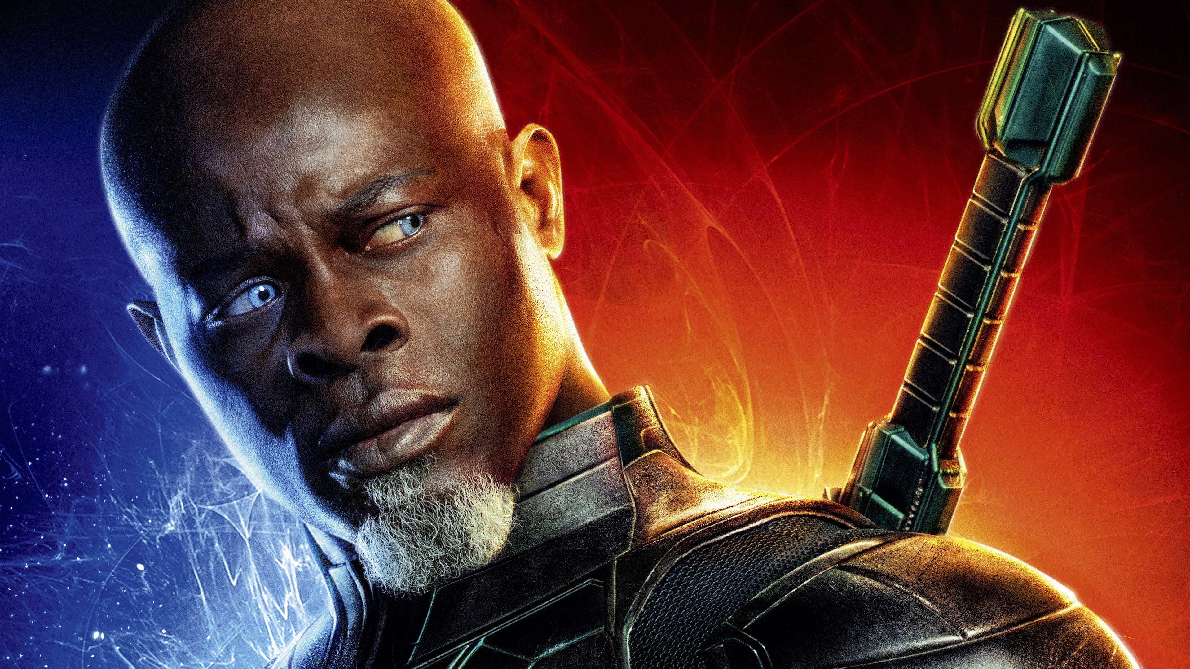 Djimon Hounsou, Captain Marvel film, Engaging character, Vibrant desktop wallpaper, 3840x2160 4K Desktop