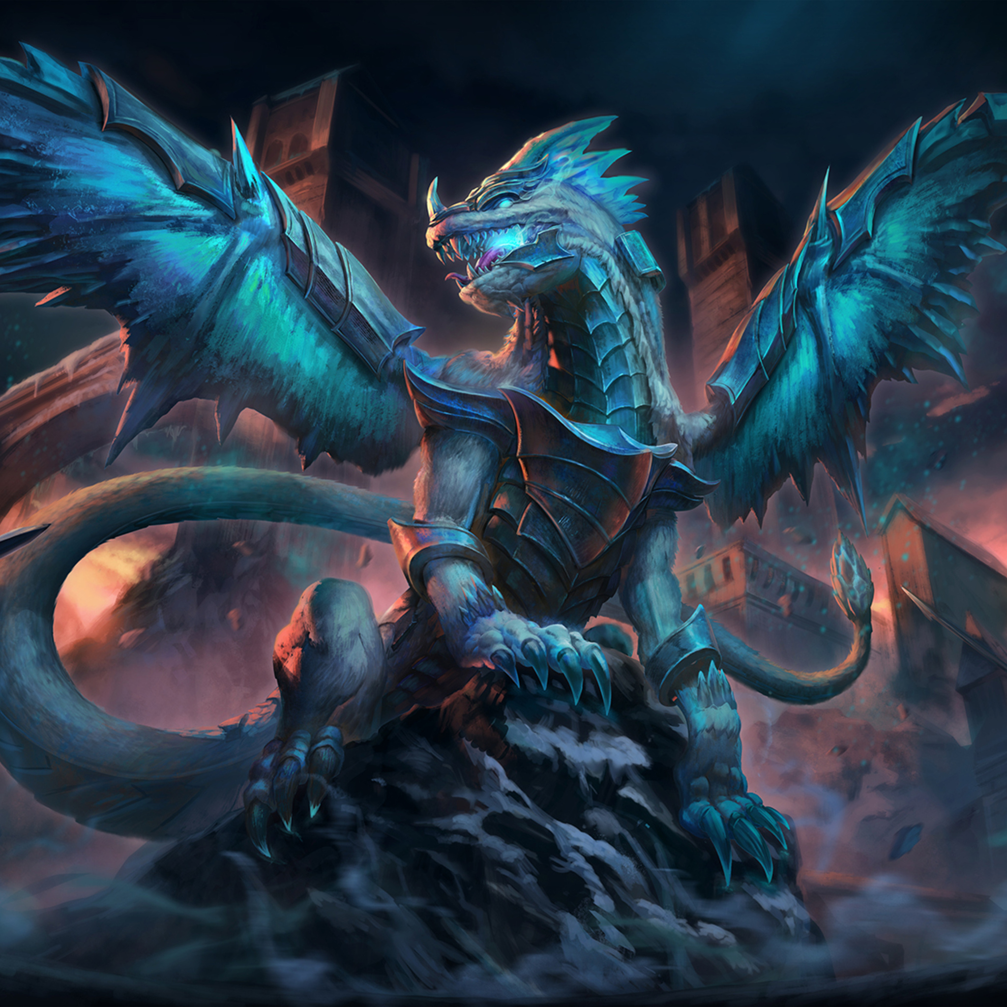 Kukulkan, Ice Dragon Wallpaper, 2050x2050 HD Phone