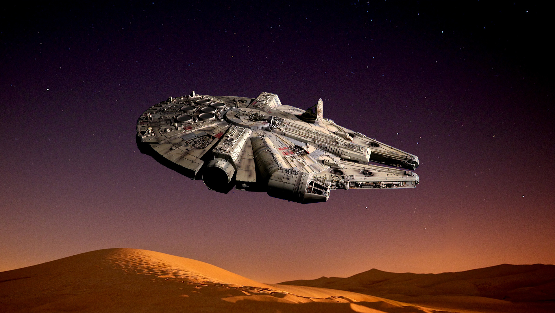 Millennium Falcon, Iconic spaceship, Star Wars universe, Sci-fi film, 1920x1090 HD Desktop