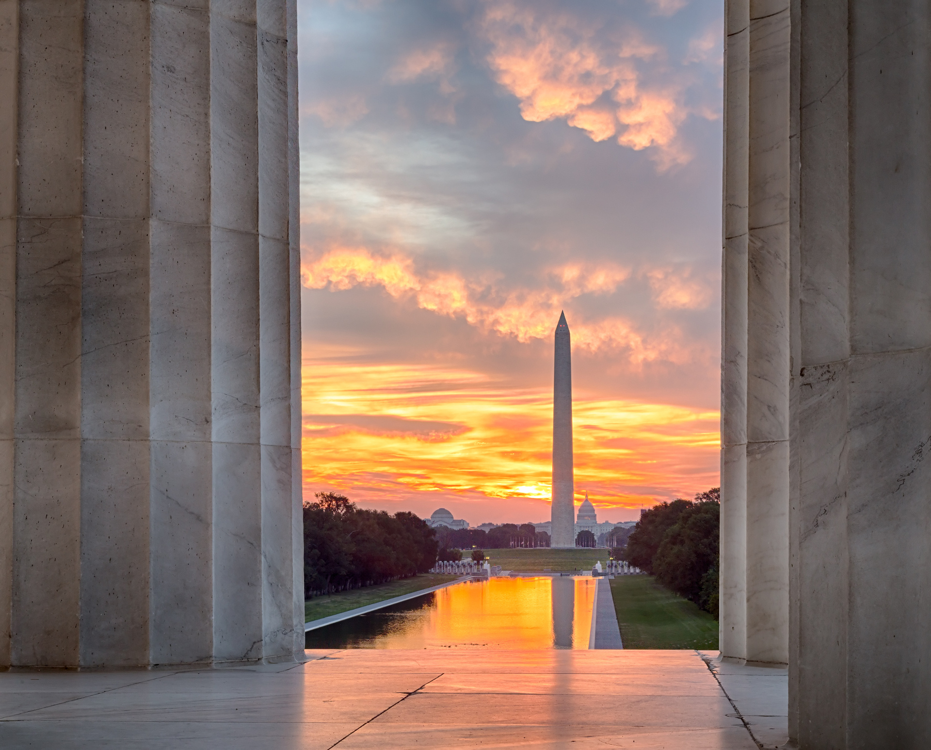 Sunset glow, Monument silhouette, Mesmerizing colors, Golden hour, 1920x1550 HD Desktop