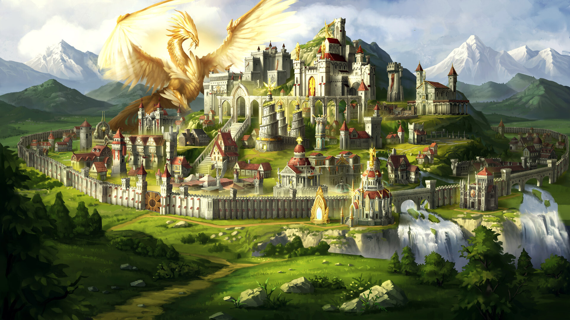 Haven town, Heroes of Might and Magic Wallpaper, 1920x1080 Full HD Desktop