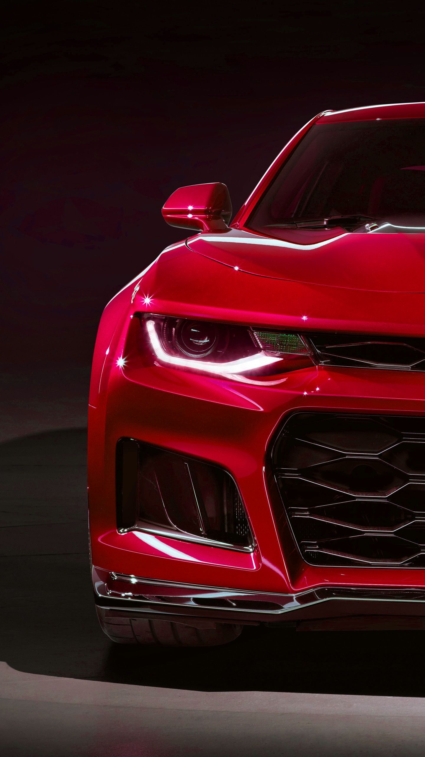 Headlight, Camaro ZL1 Wallpaper, 1440x2560 HD Phone
