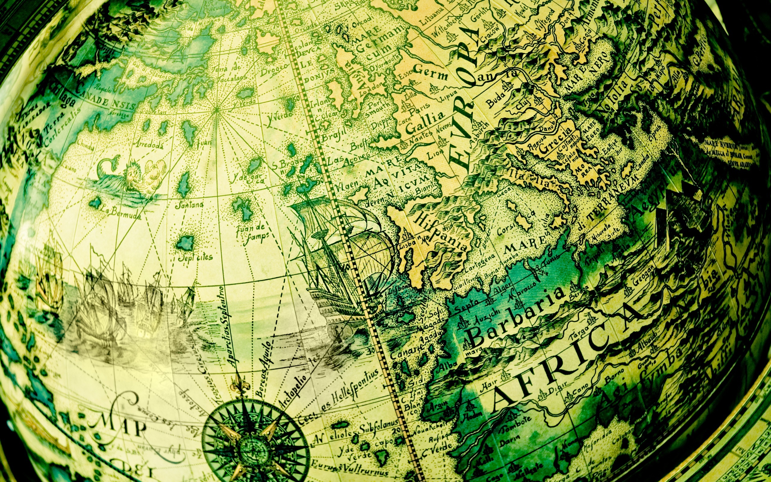 Antique globe, Wallpaper, 46170 px, 2560x1600 HD Desktop