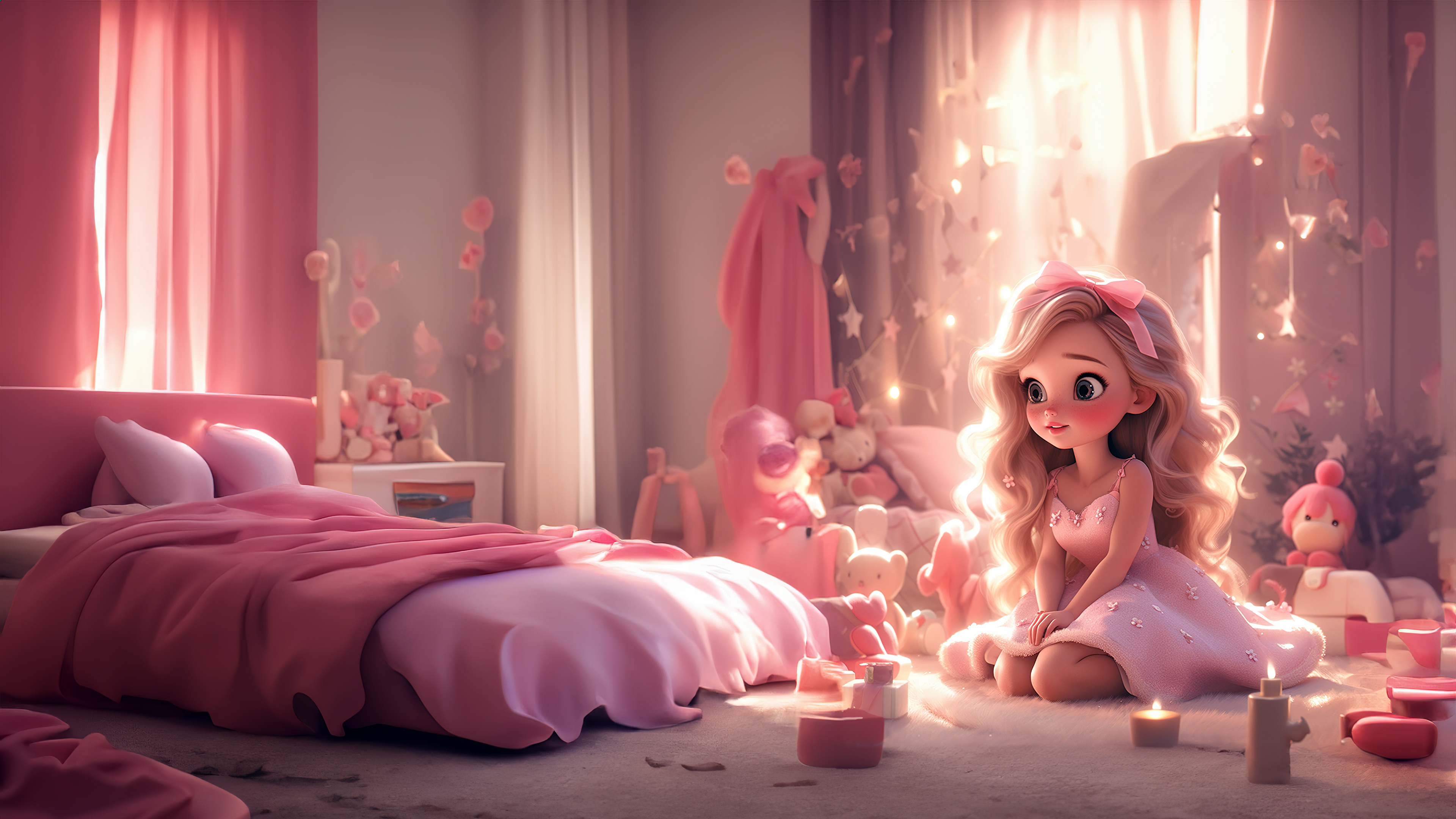 Barbiecore, Cute Pink Wallpaper, 3840x2160 4K Desktop