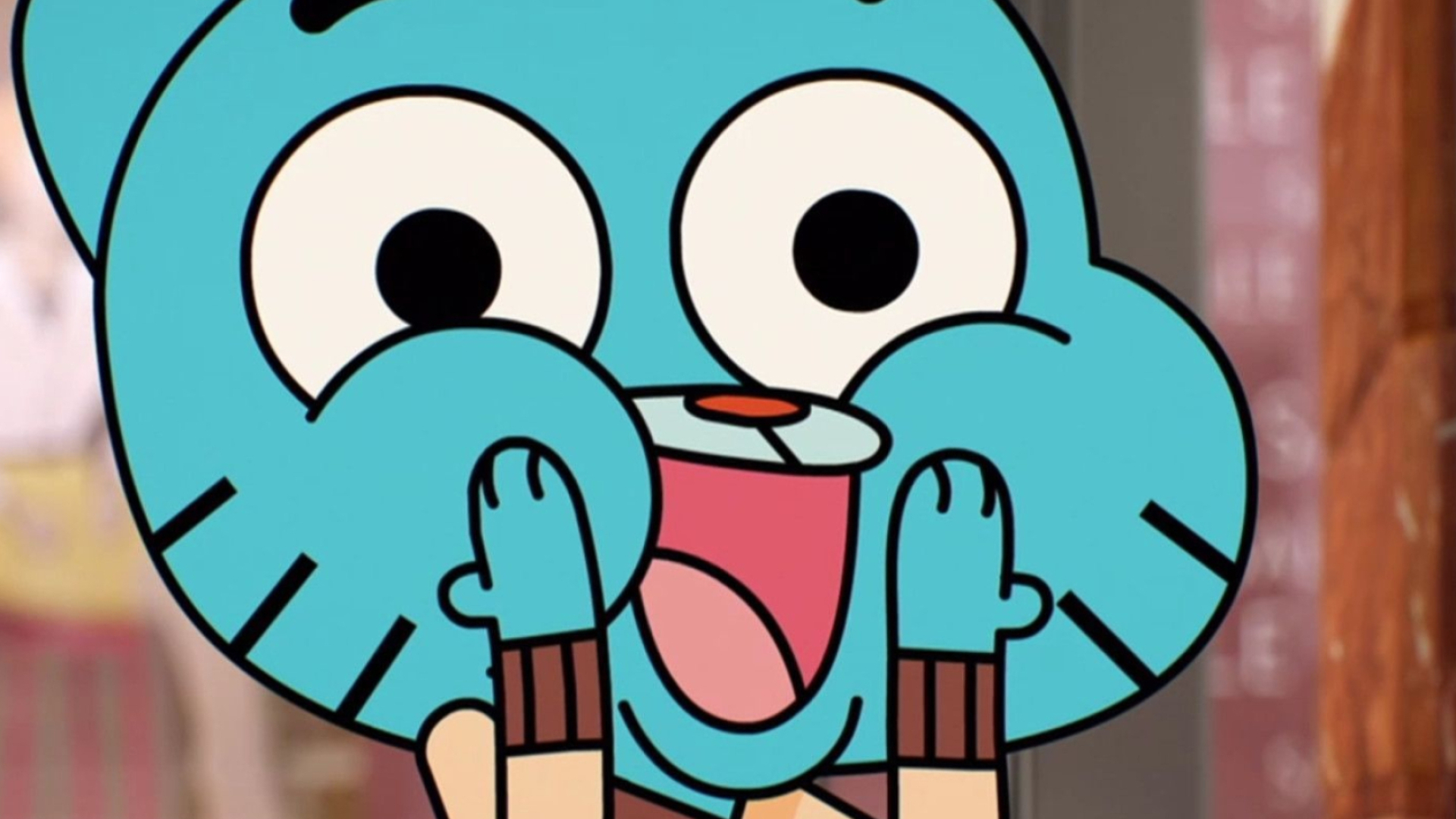 Gumball Watterson, The Amazing World of Gumball, shocked excited expression, Full HD Desktop wallpaper