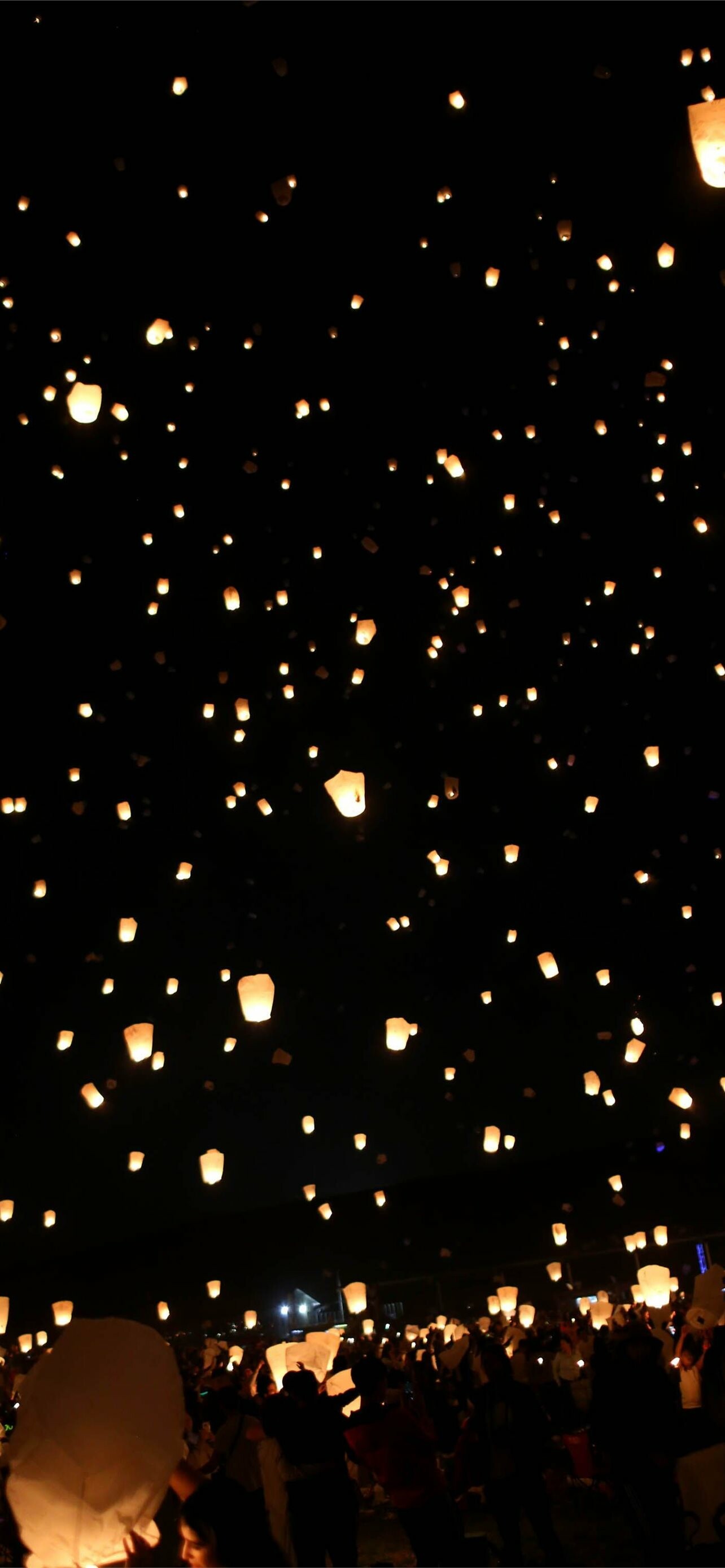 Floating lanterns festival, iPhone wallpapers, Free download, Nighttime enchantment, 1290x2780 HD Phone