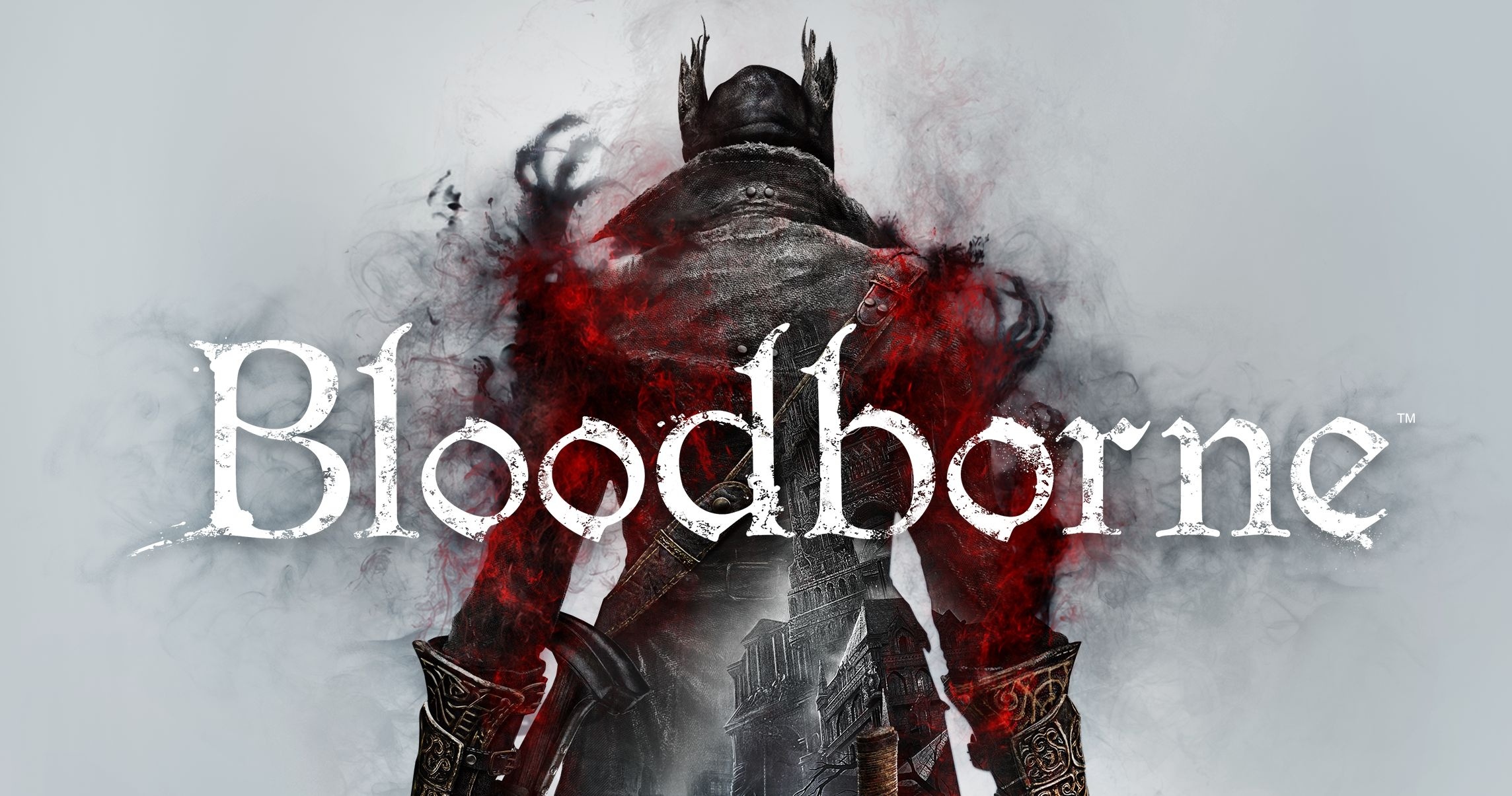 The Hunter, Bloodborne text, Yharnam gothic architecture, HD Desktop wallpaper