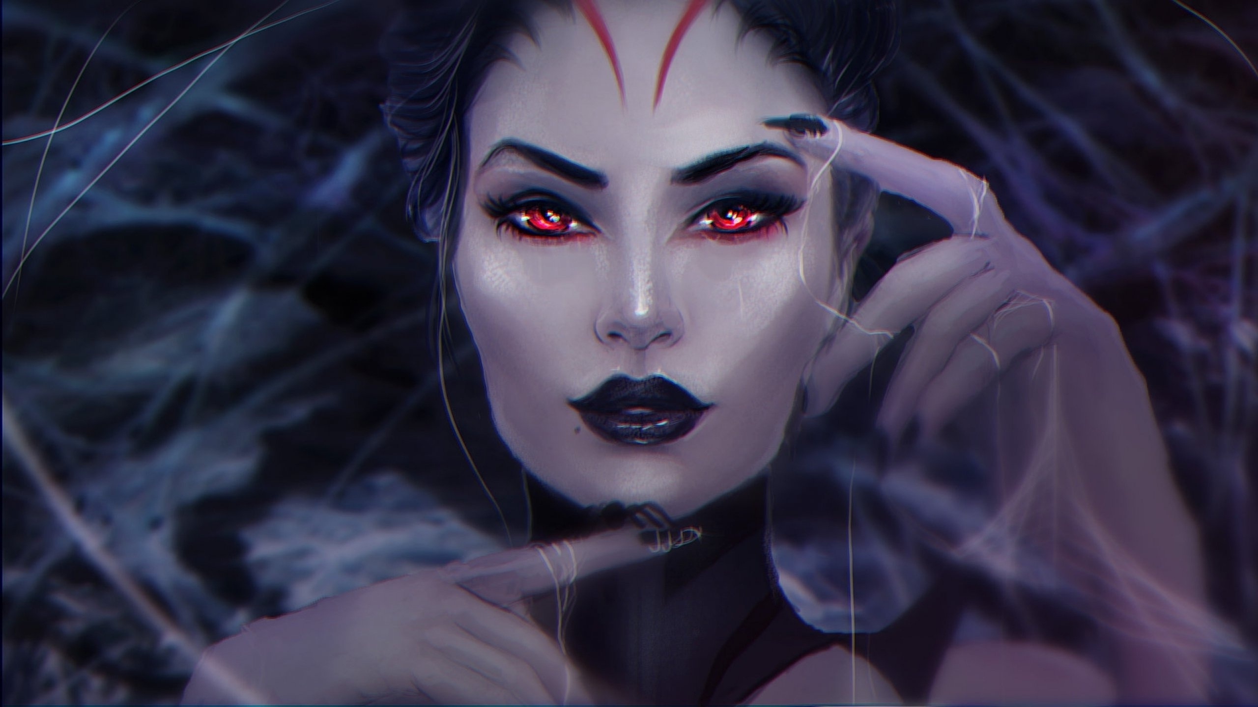 Elise League of Legends, Red Eyes, 2560x1440 HD Desktop