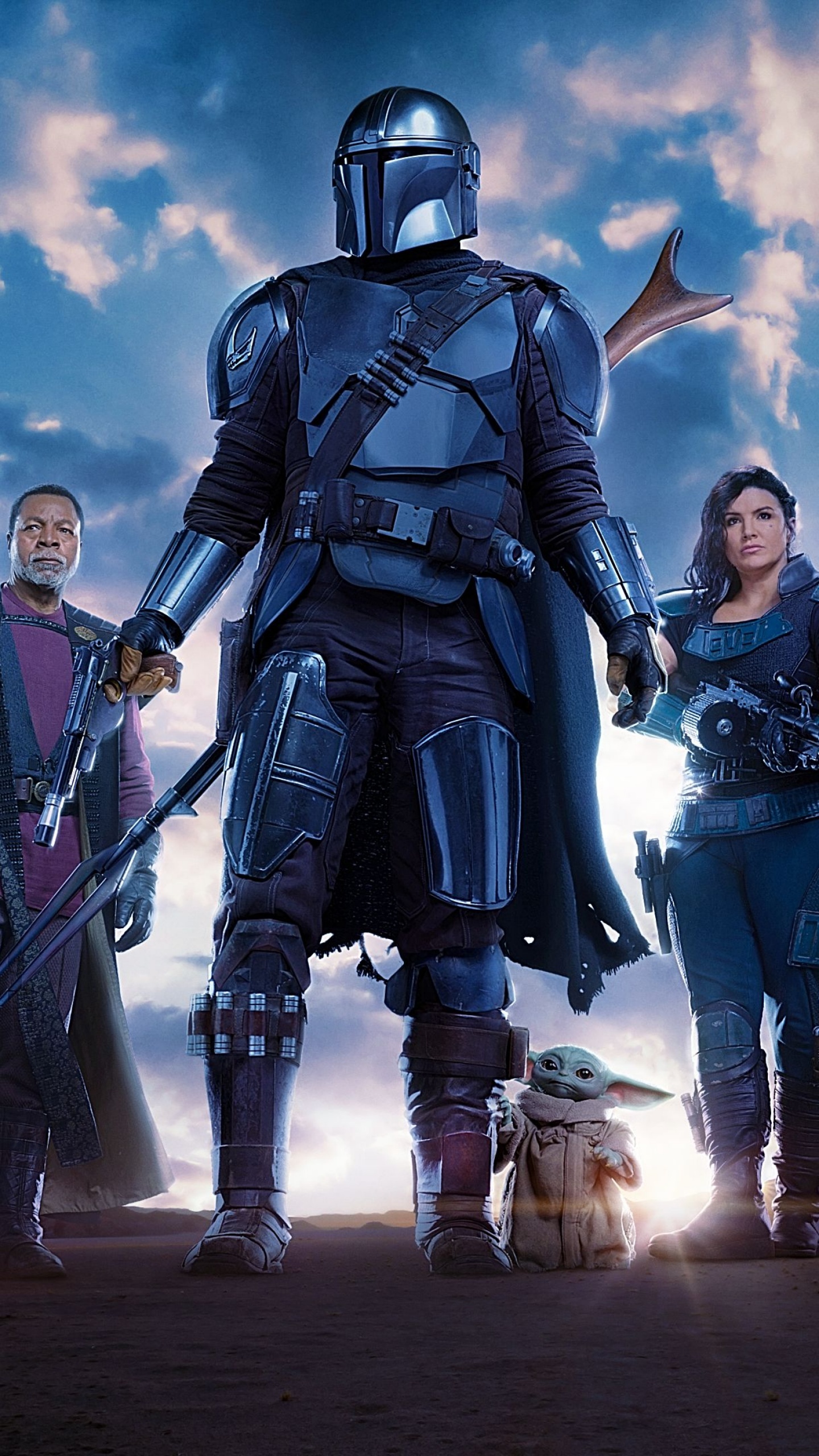 The Mandalorian, Season 2, Gina Carano, Baby Yoda, 1440x2560 HD Phone