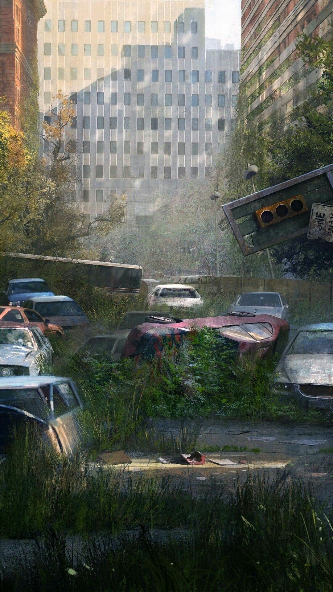 The Last of Us fundo, Apocalypse landscape, Post-apocalyptic city, 1080x1920 Full HD Phone