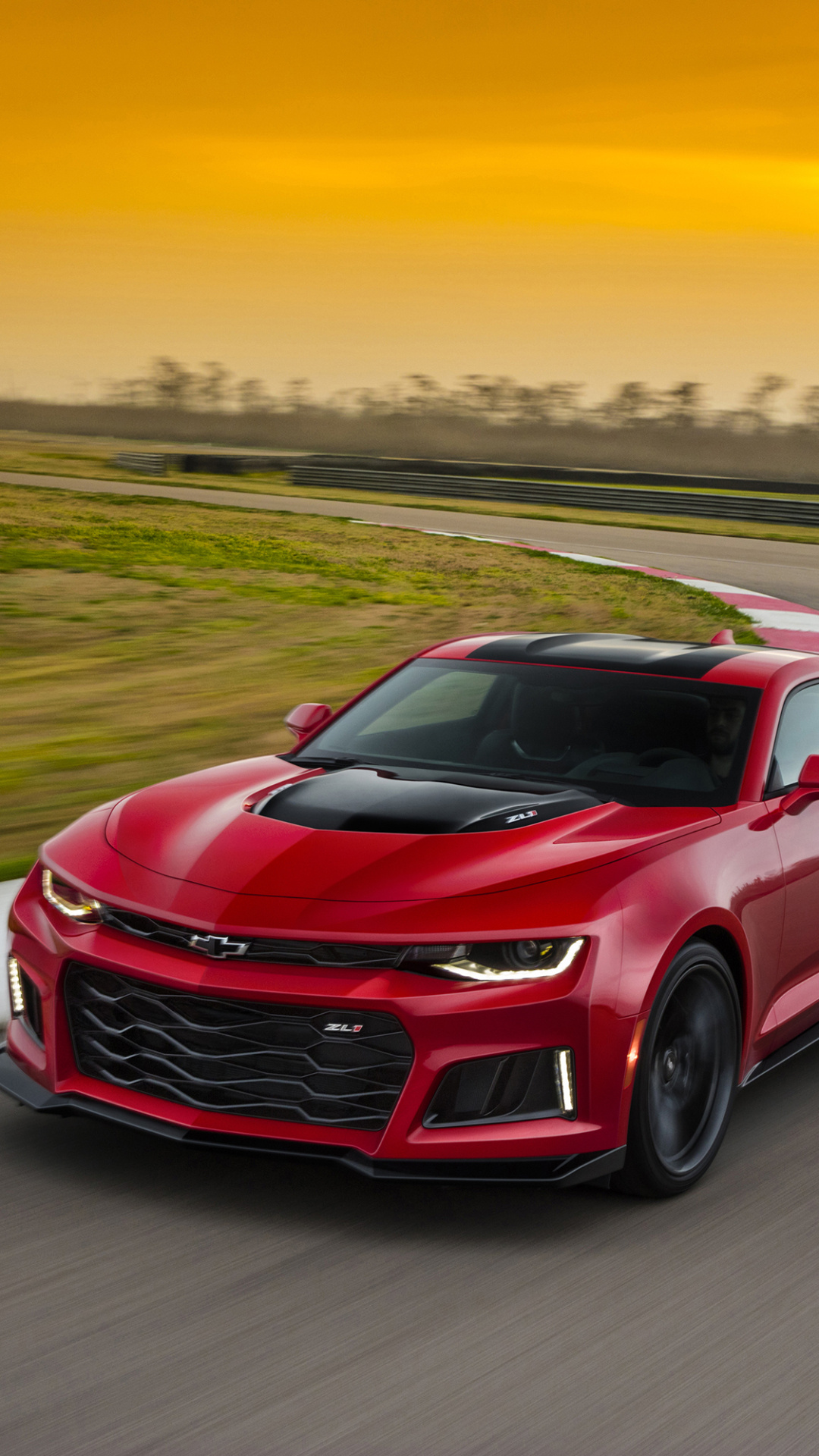 Chevrolet Camaro, ZL1 model, Thrilling performance, Aggressive stance, 1080x1920 Full HD Phone