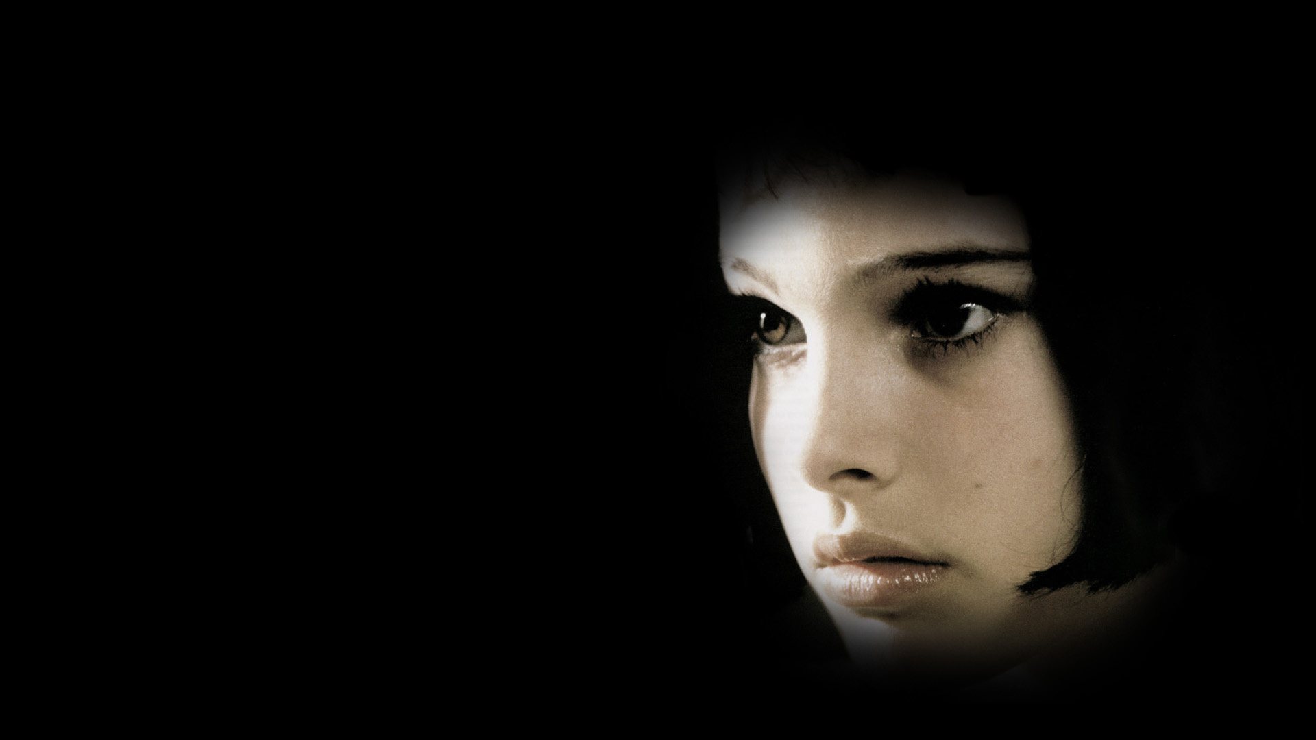 Natalie Portman, Leon movie, Black background, Mathilda faces, 1920x1080 Full HD Desktop