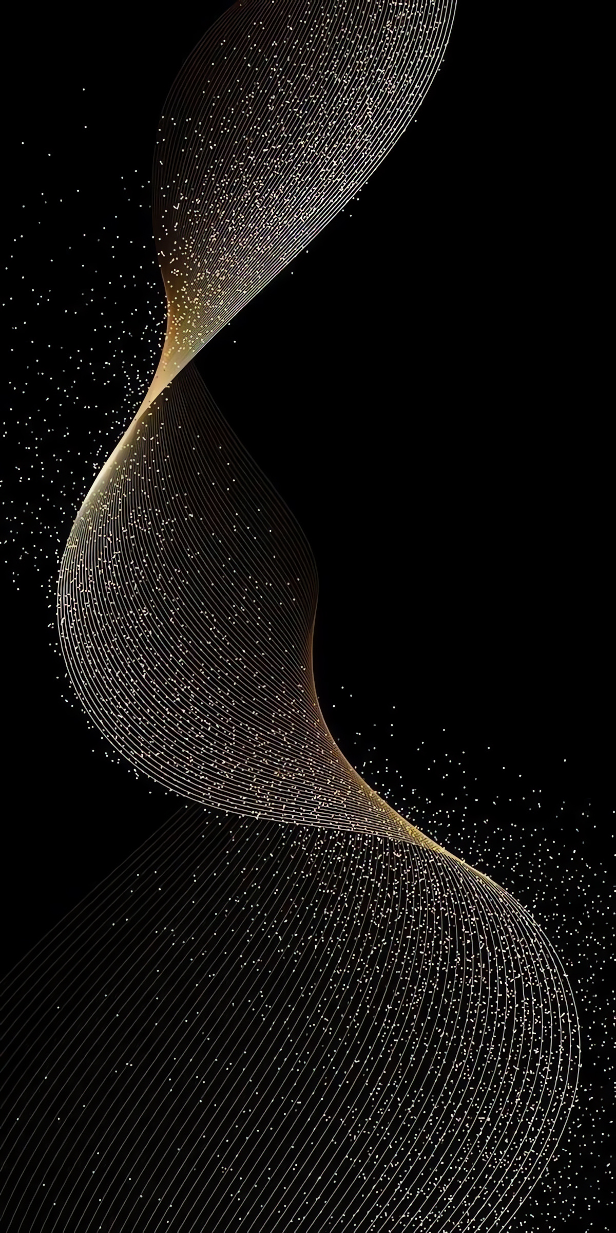 Golden Wave, Abstract, Mobile Wallpaper, Background