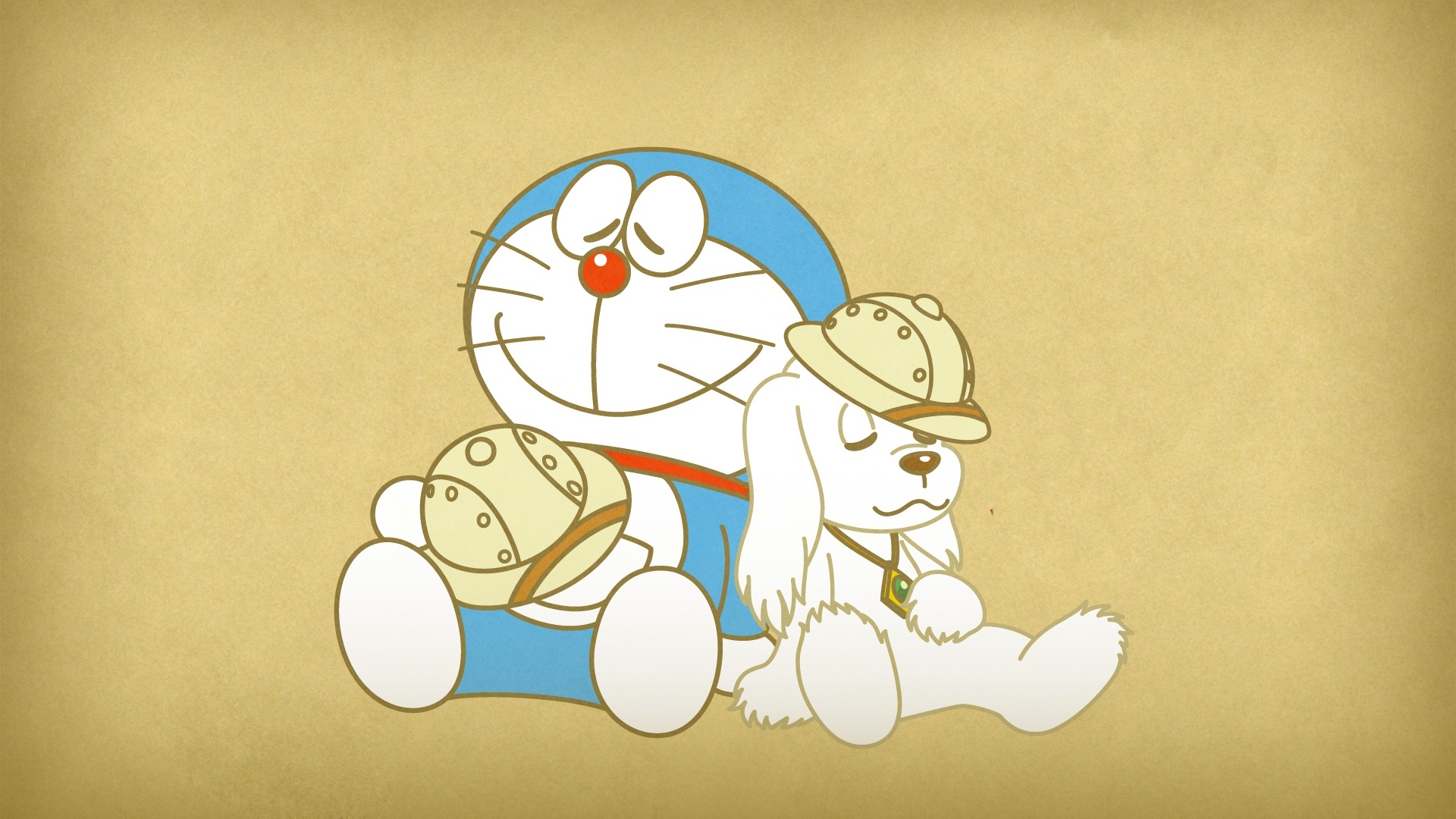 Doraemon, Peko, safari pith helmet, Full HD Desktop wallpaper